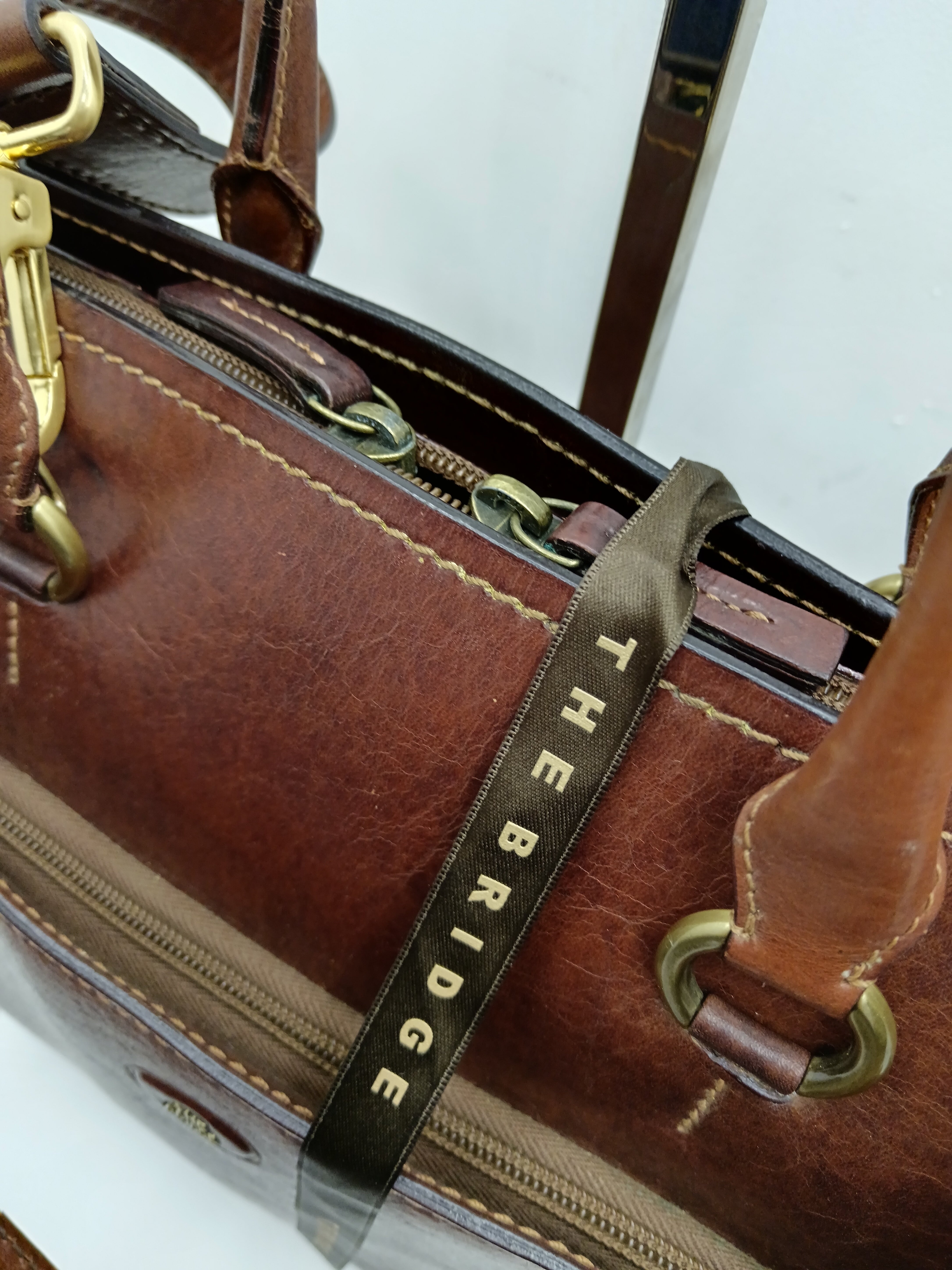 The Bridge – Borsa Cartella Donna a spalla linea Story pelle marrone