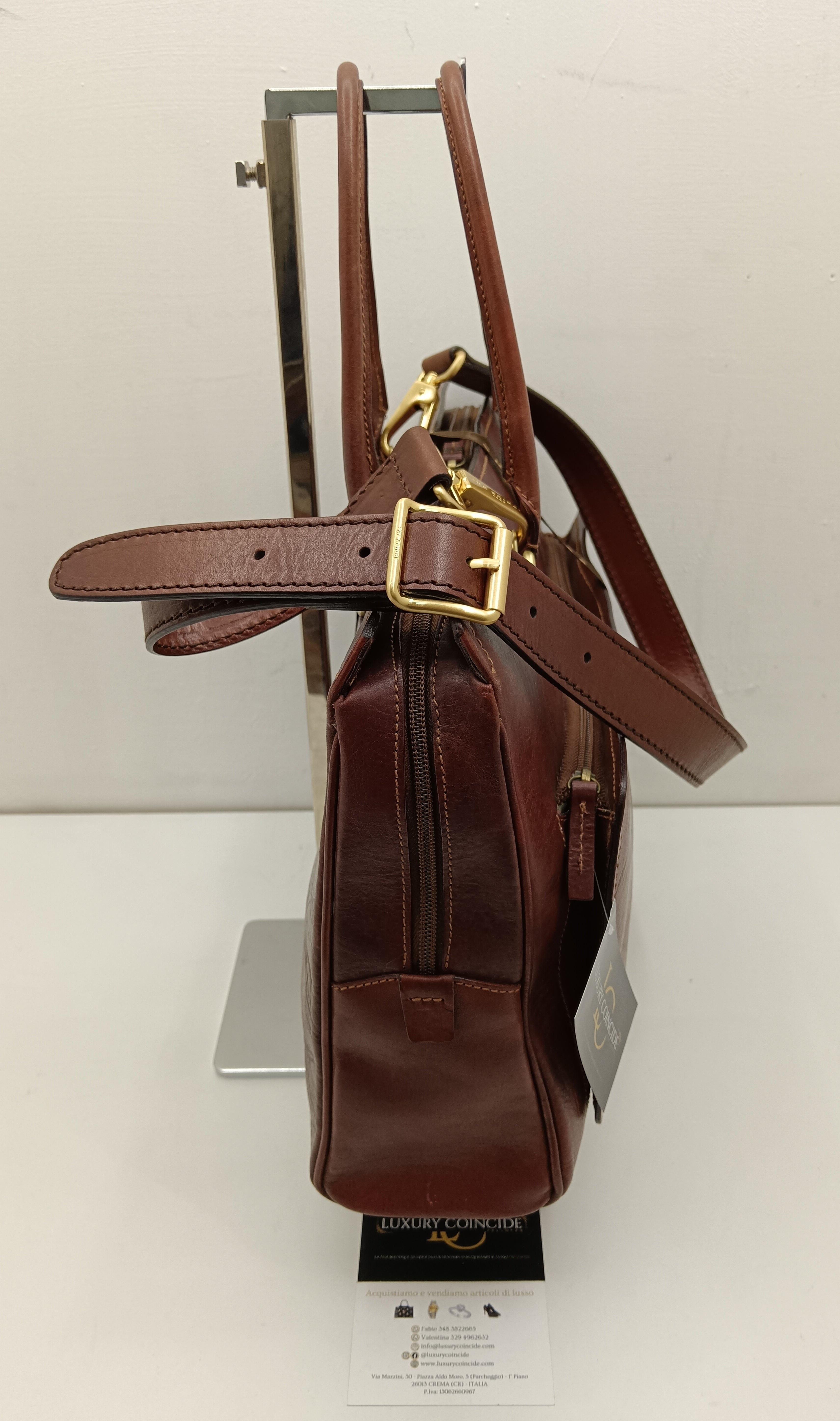 The Bridge – Borsa Cartella Donna a spalla linea Story pelle marrone