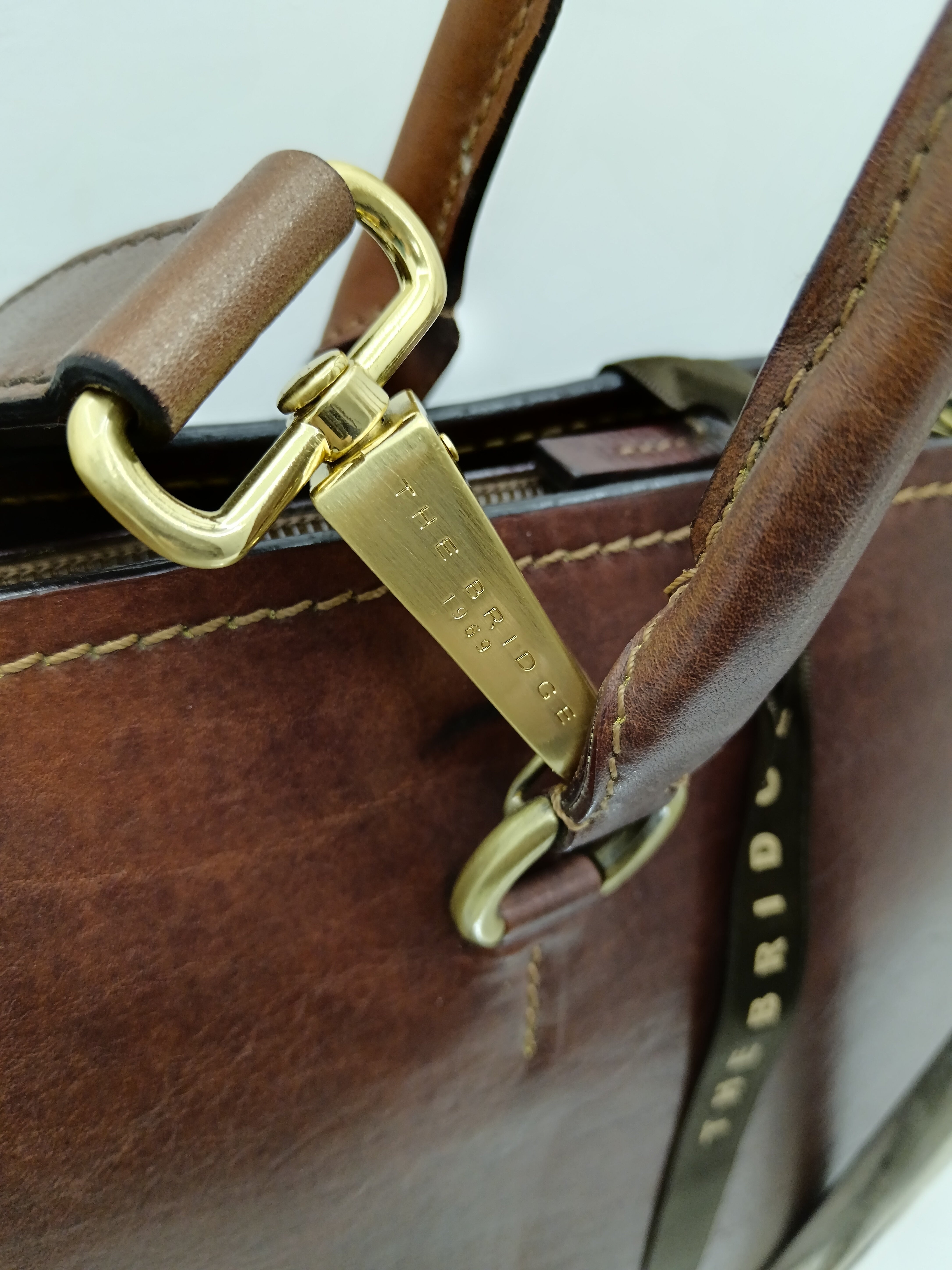 The Bridge – Borsa Cartella Donna a spalla linea Story pelle marrone