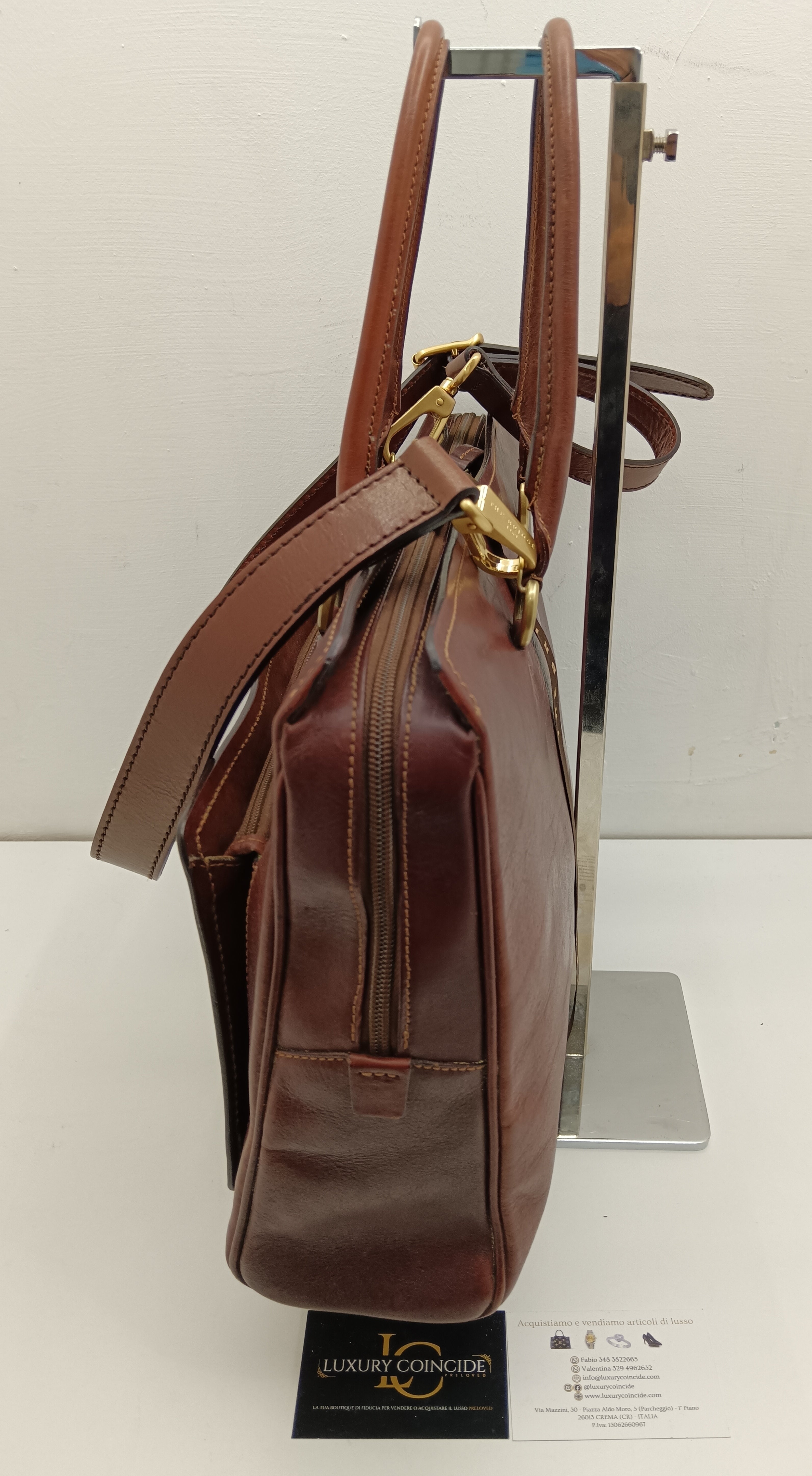 The Bridge – Borsa Cartella Donna a spalla linea Story pelle marrone