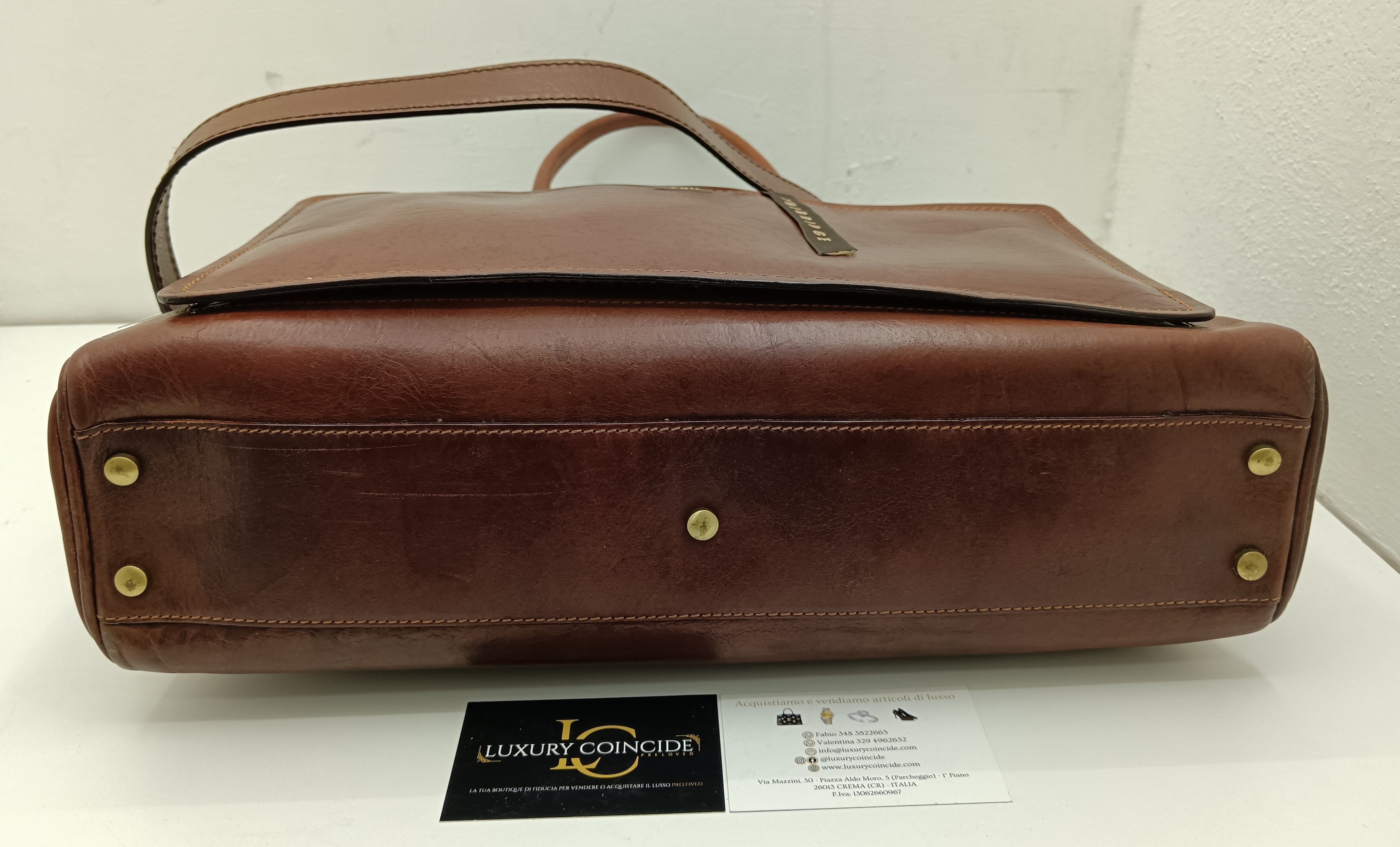 The Bridge – Borsa Cartella Donna a spalla linea Story pelle marrone