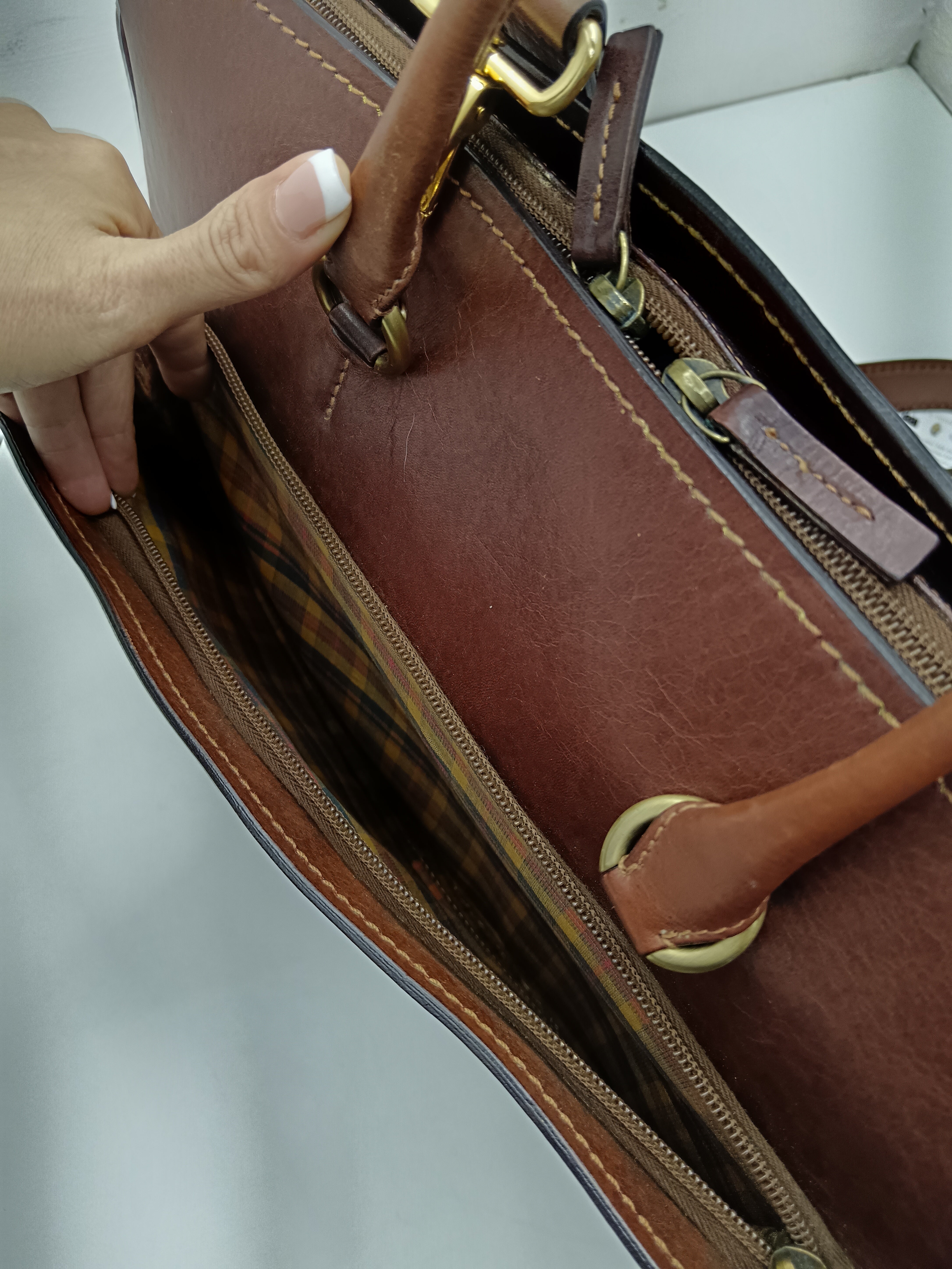 The Bridge – Borsa Cartella Donna a spalla linea Story pelle marrone