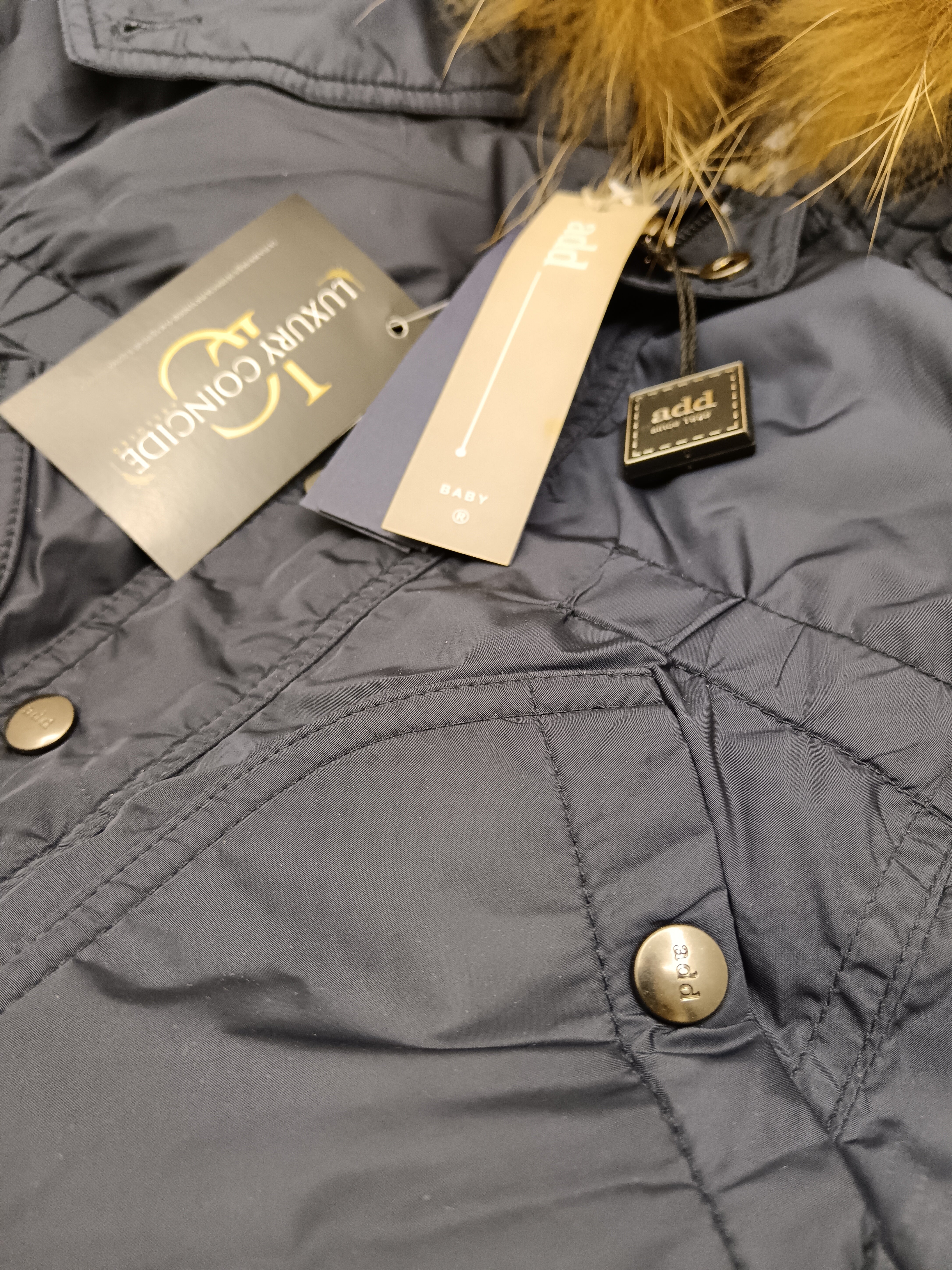 Add – Piumino Parka 1460V Blu Piuma d’Oca Neonato 6 mesi Nuovo