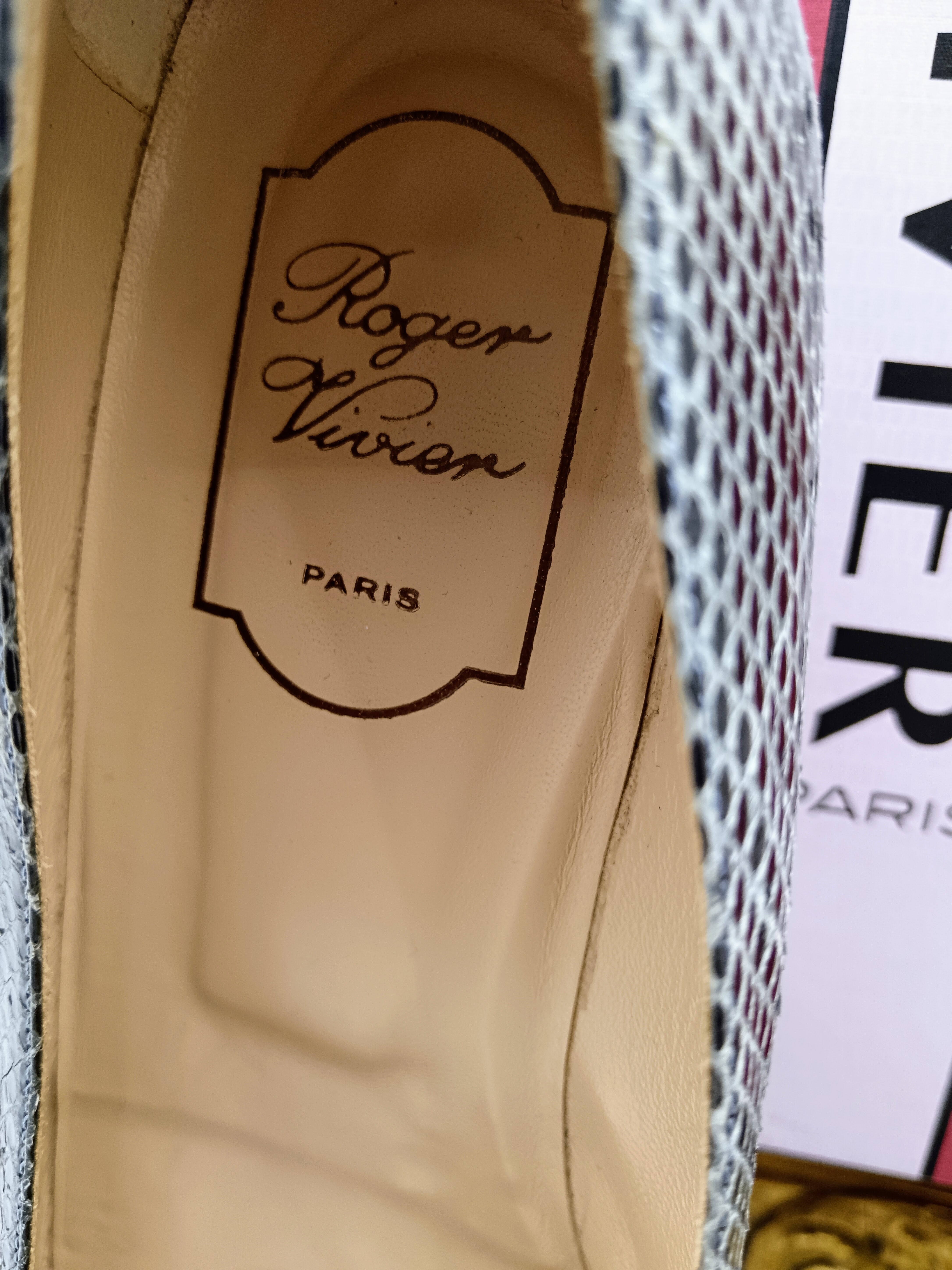 Roger Vivier - Décolleté Pumps “Belle Vivier" Pitone Azzurro