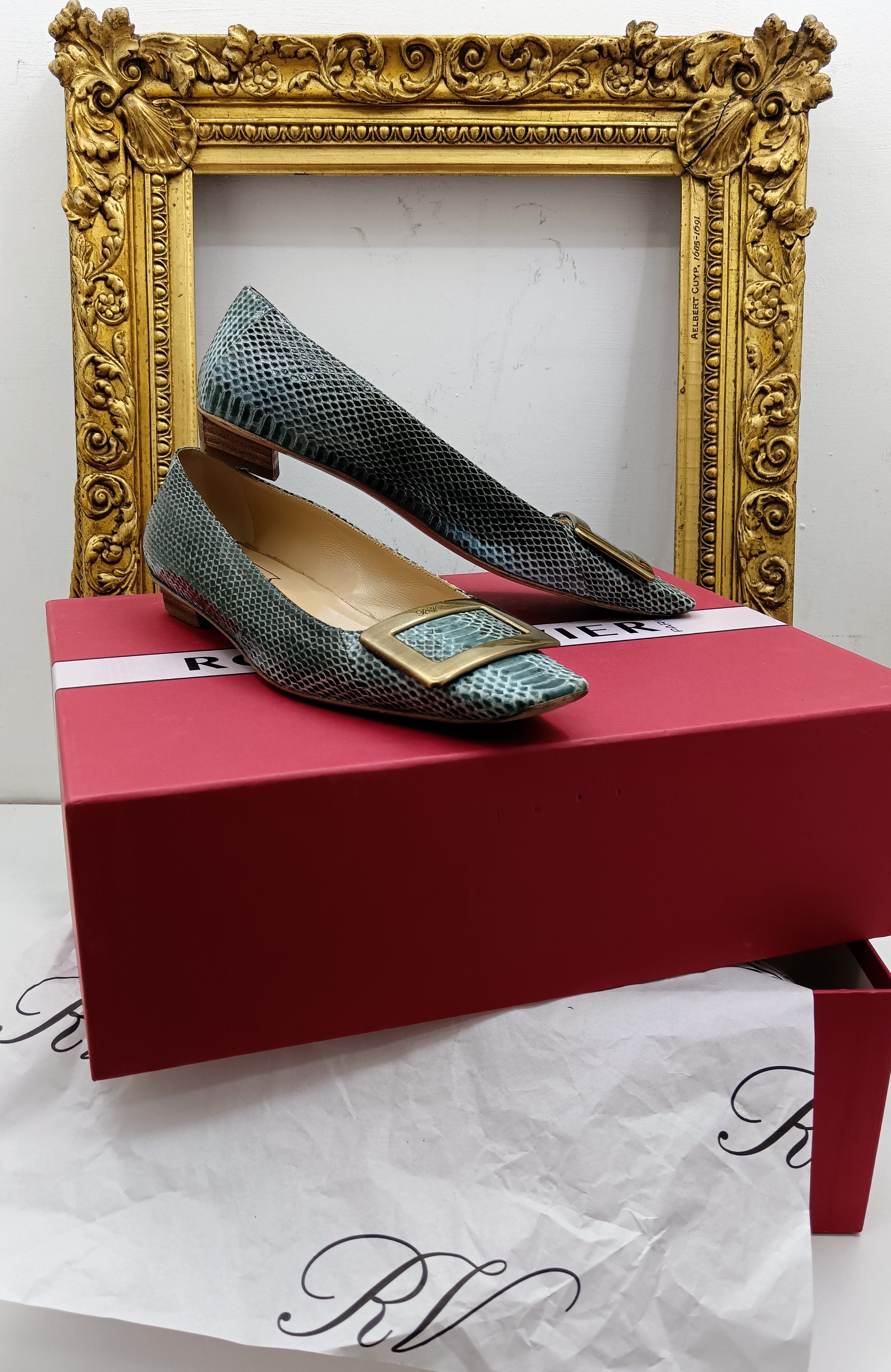 Roger Vivier - Décolleté Pumps “Belle Vivier" Pitone Azzurro