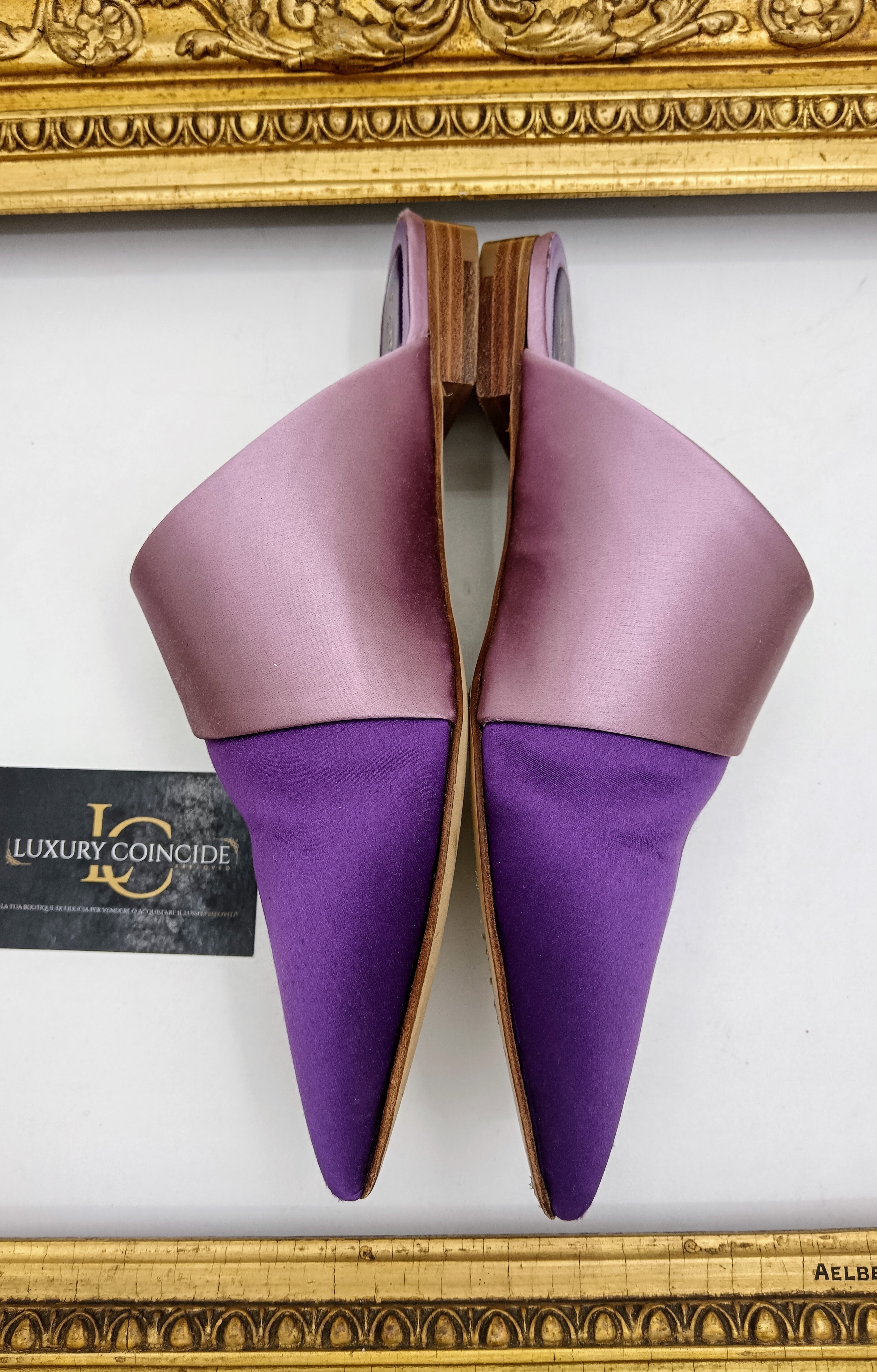 Ramzen – Ciabatte Orientali Slipper Pura Seta Viola e Lilla nuove