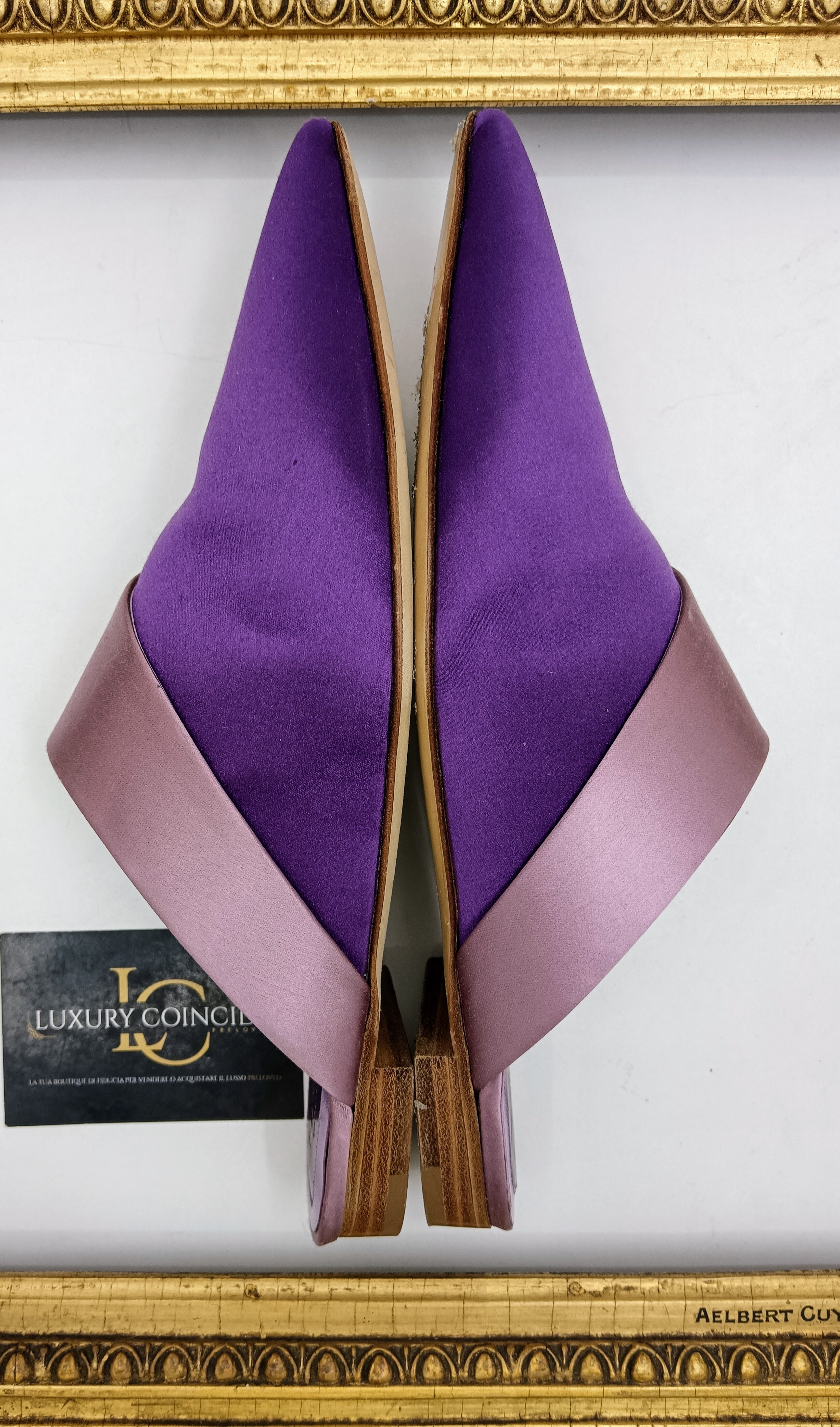 Ramzen – Ciabatte Orientali Slipper Pura Seta Viola e Lilla nuove