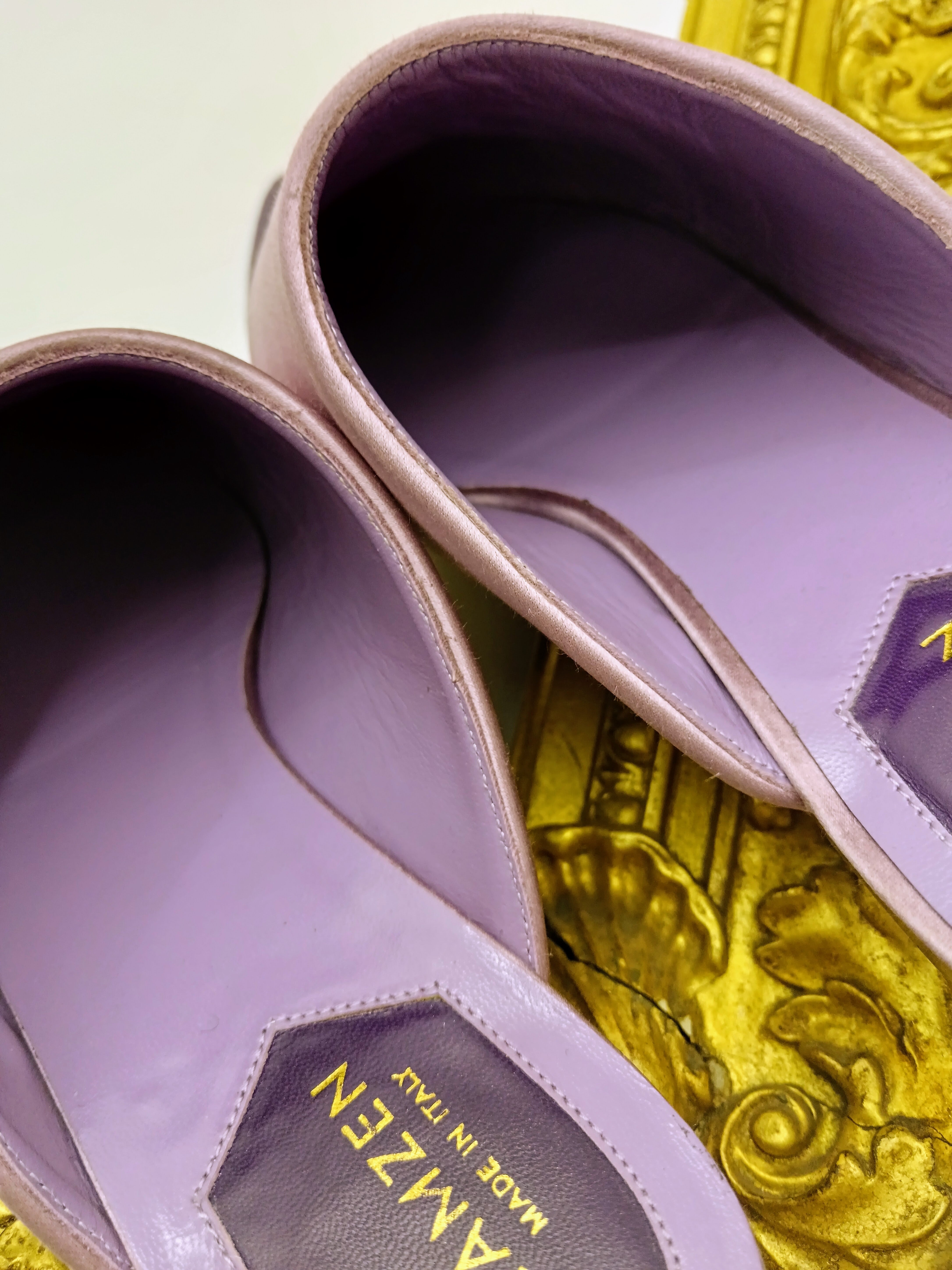 Ramzen – Ciabatte Orientali Slipper Pura Seta Viola e Lilla nuove