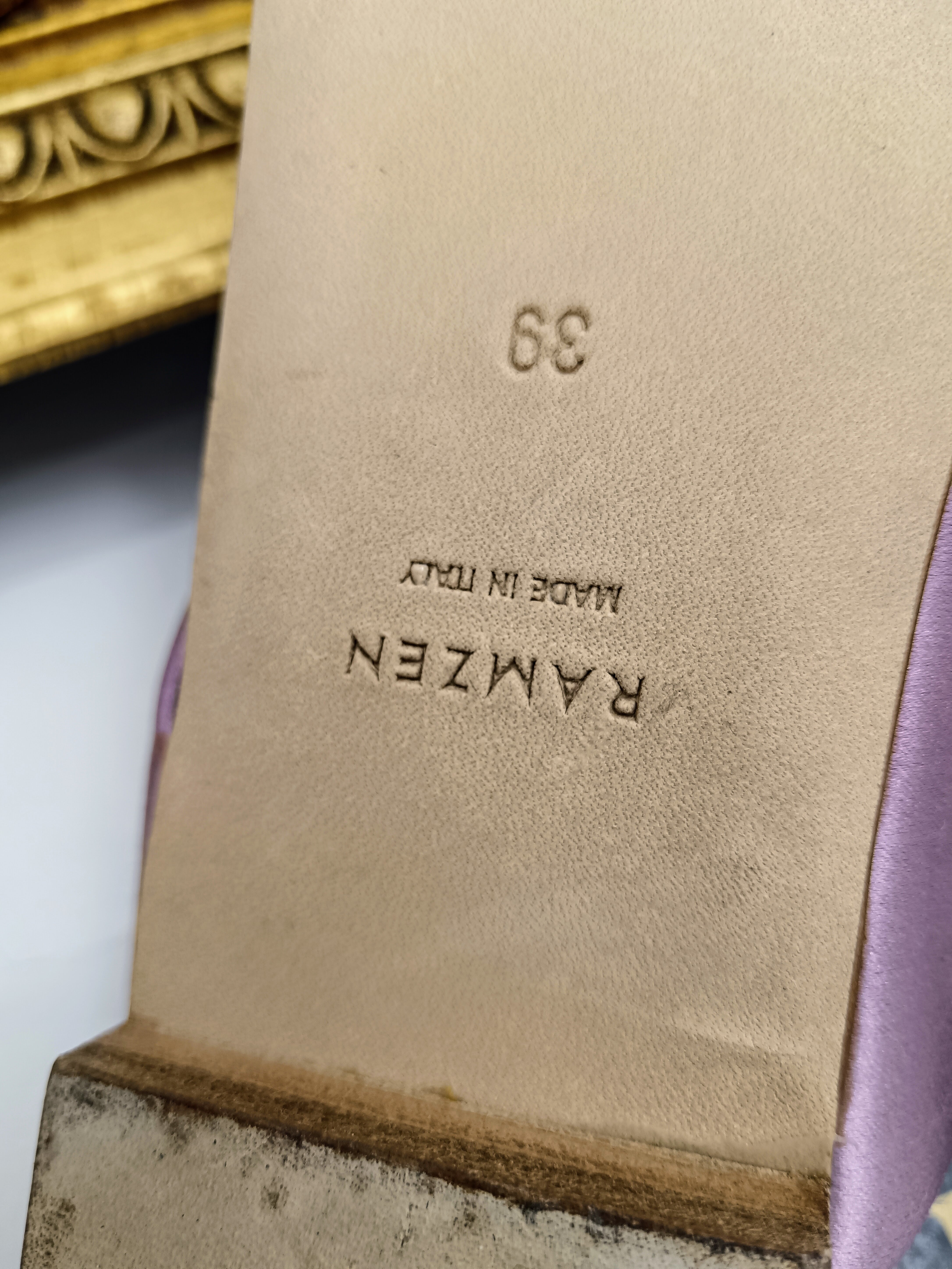 Ramzen – Ciabatte Orientali Slipper Pura Seta Viola e Lilla nuove