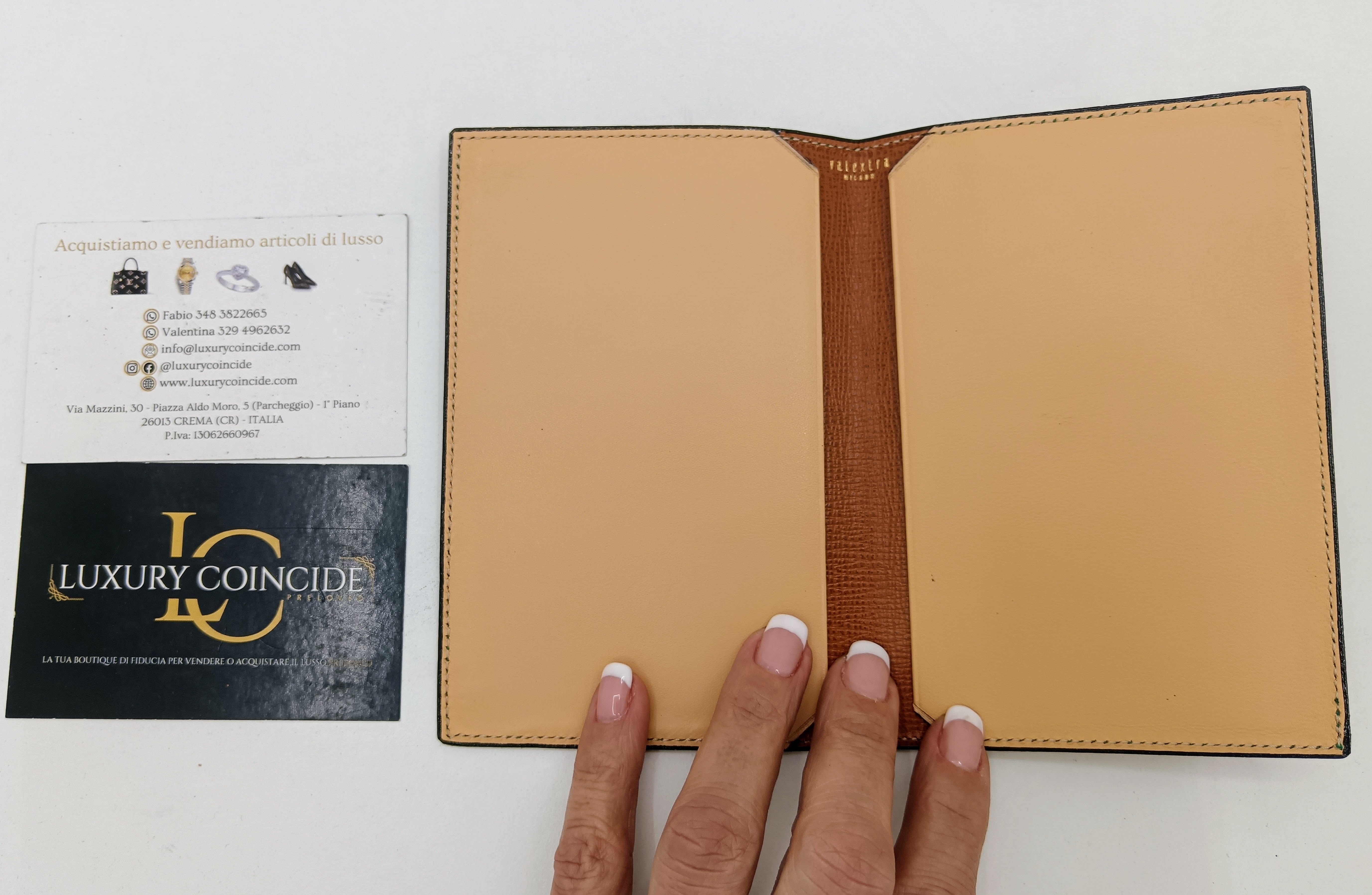 Valextra – Porta Passaporto Documenti Pelle Color Biscotto Nuovo