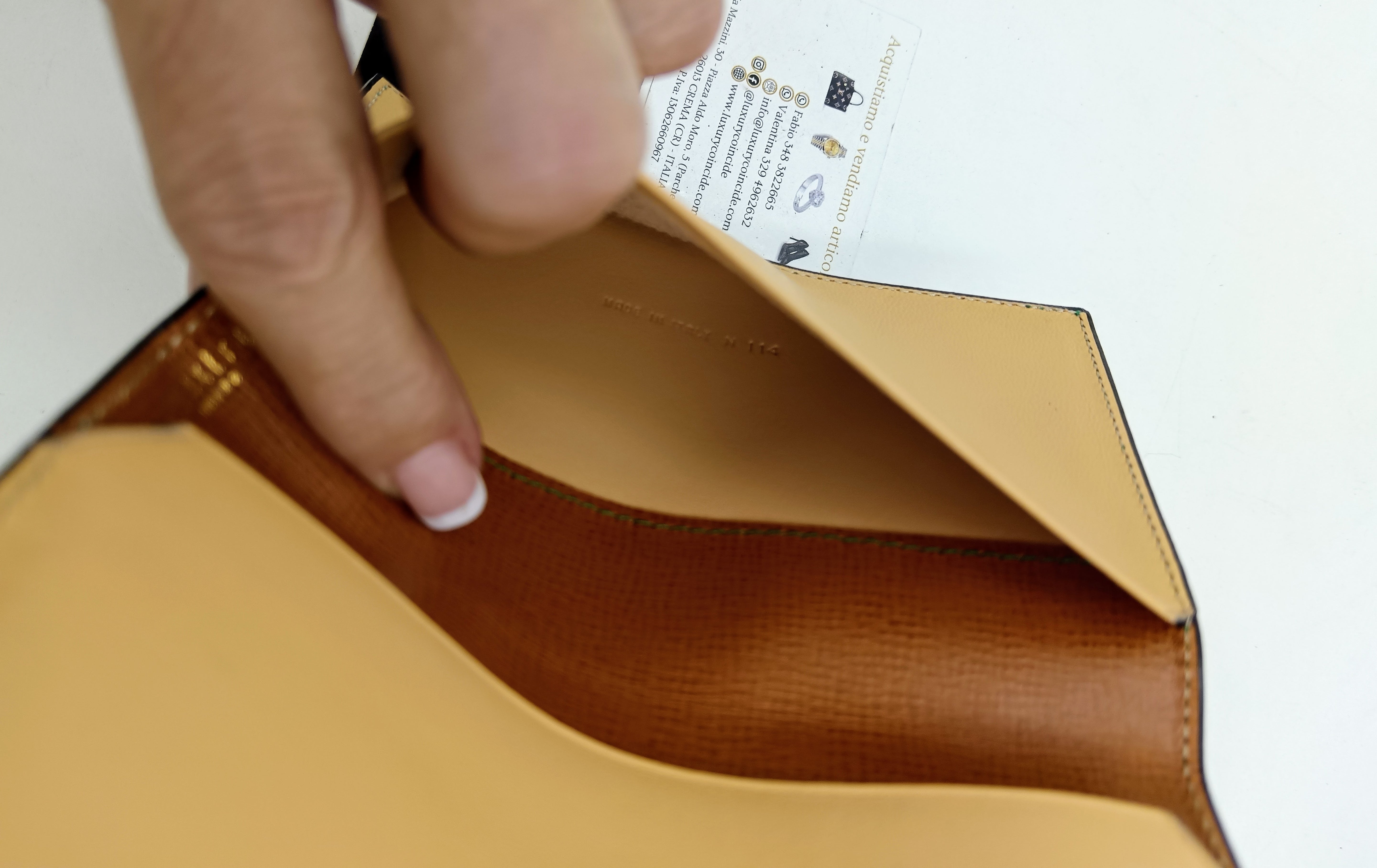 Valextra – Porta Passaporto Documenti Pelle Color Biscotto Nuovo