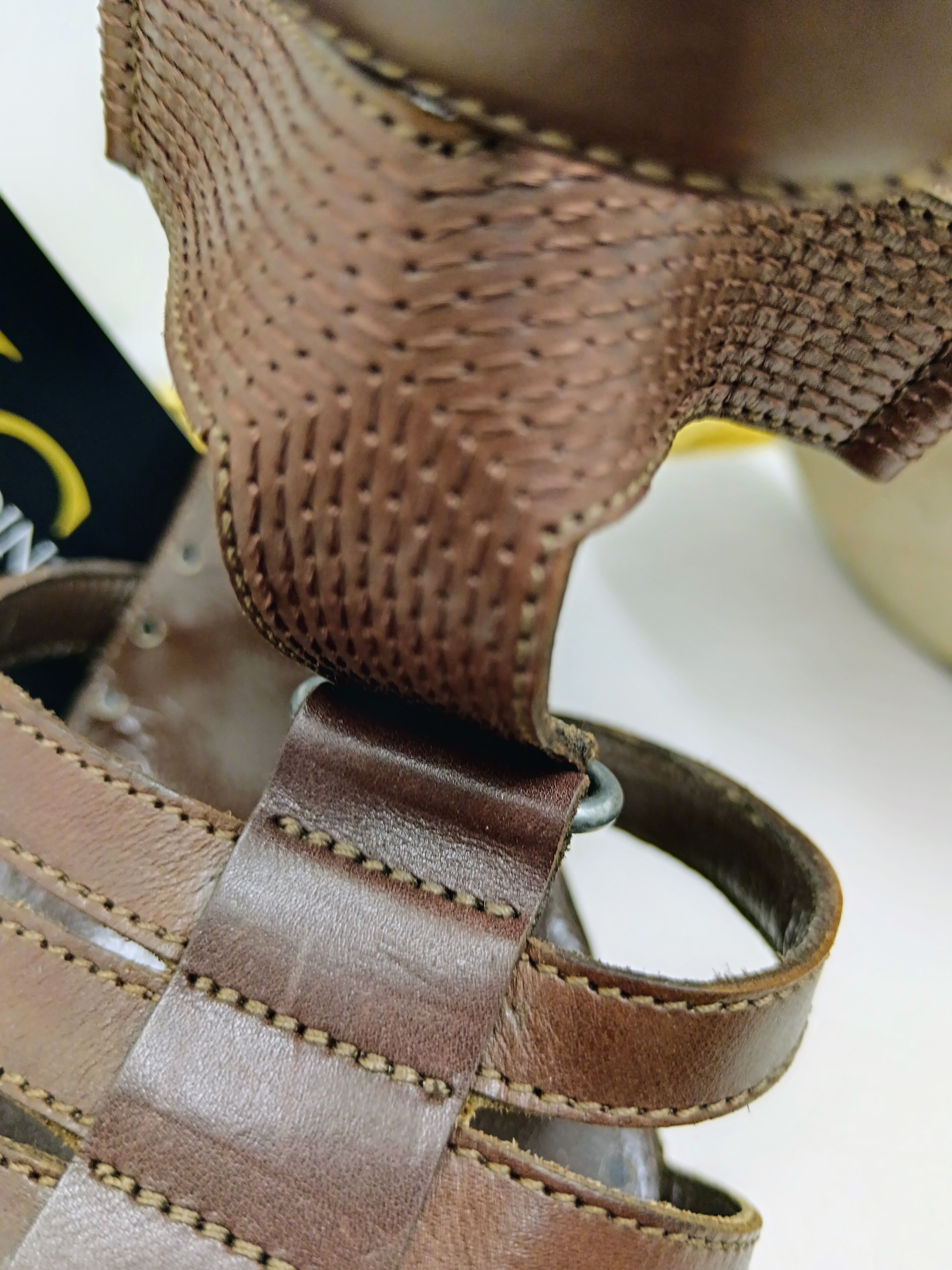 Sergio Rossi – Sandali Donna Legno e Pelle Marrone Nuovi