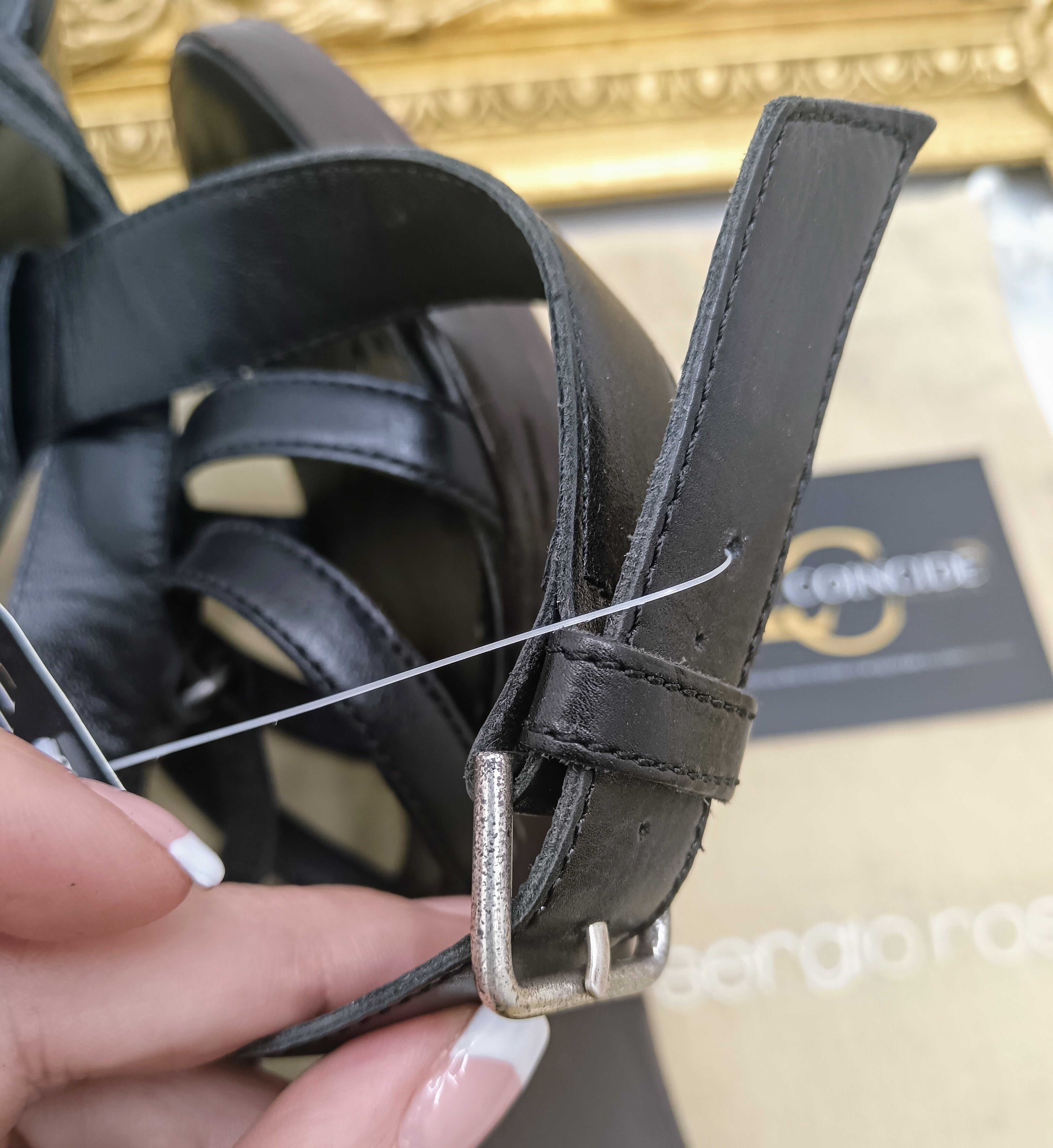 Sergio Rossi – Sandali Donna Legno e Pelle Nera