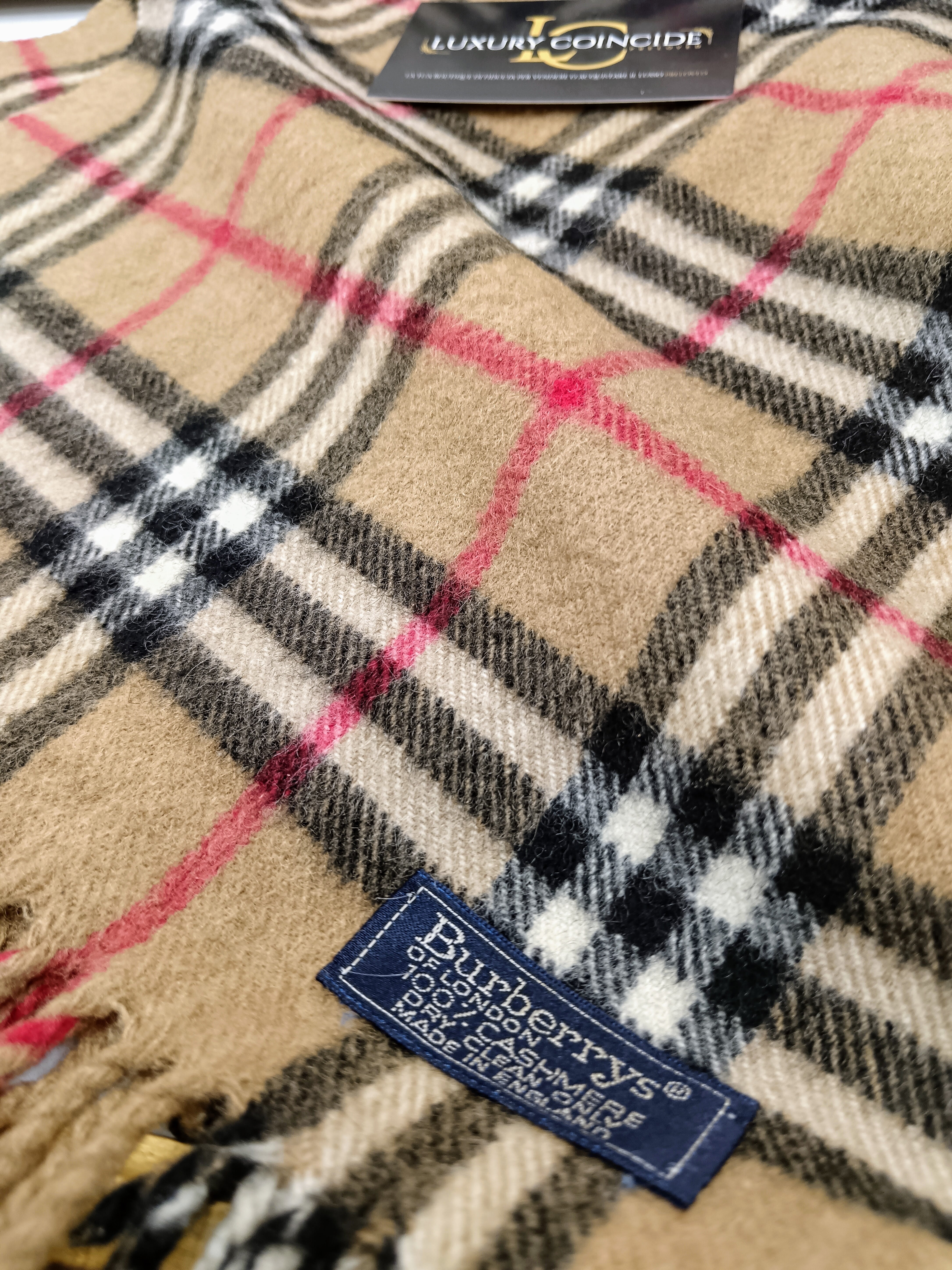 Burberry – Sciarpa in Cashmere Check Beige