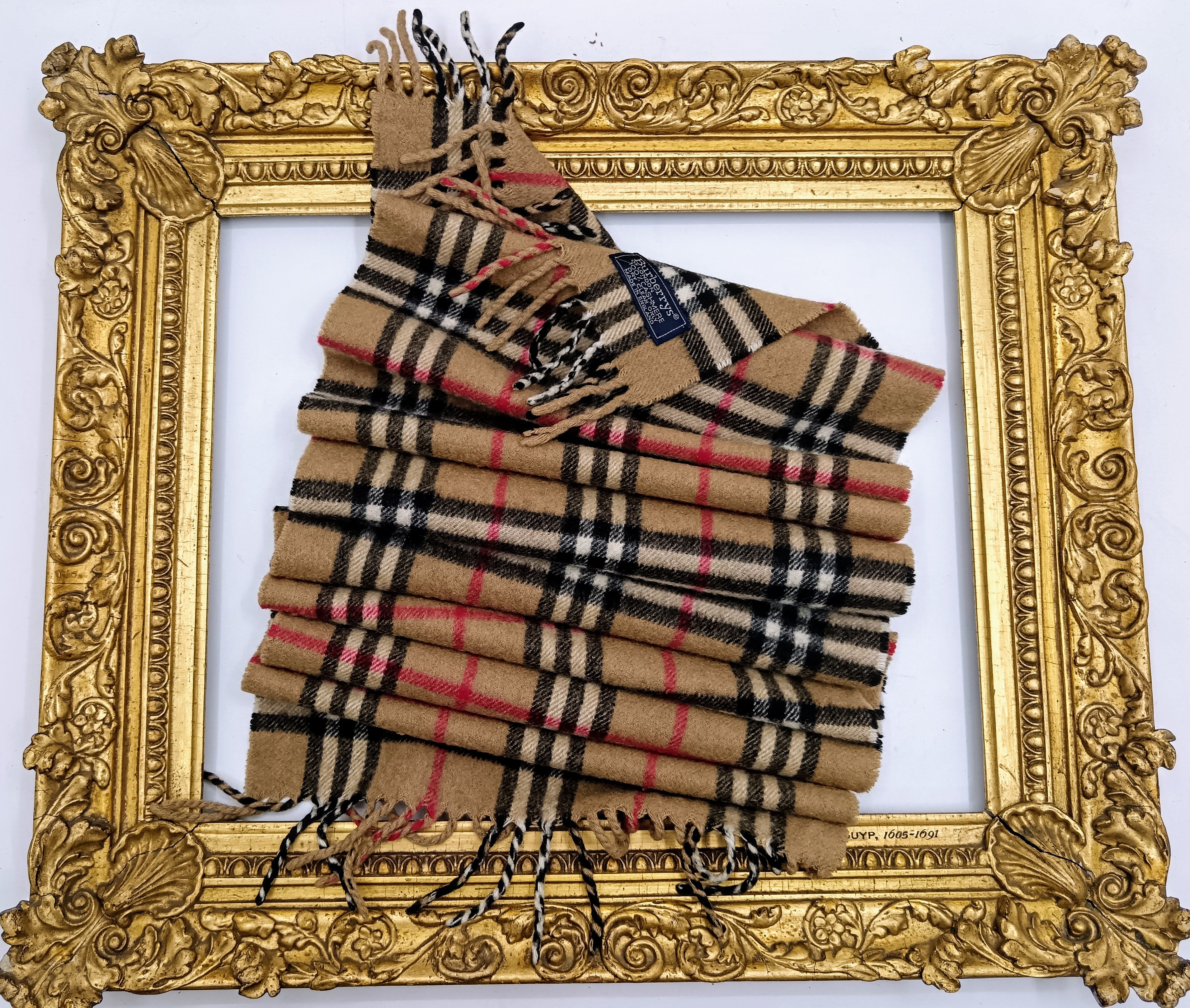 Burberry – Sciarpa in Cashmere Check Beige