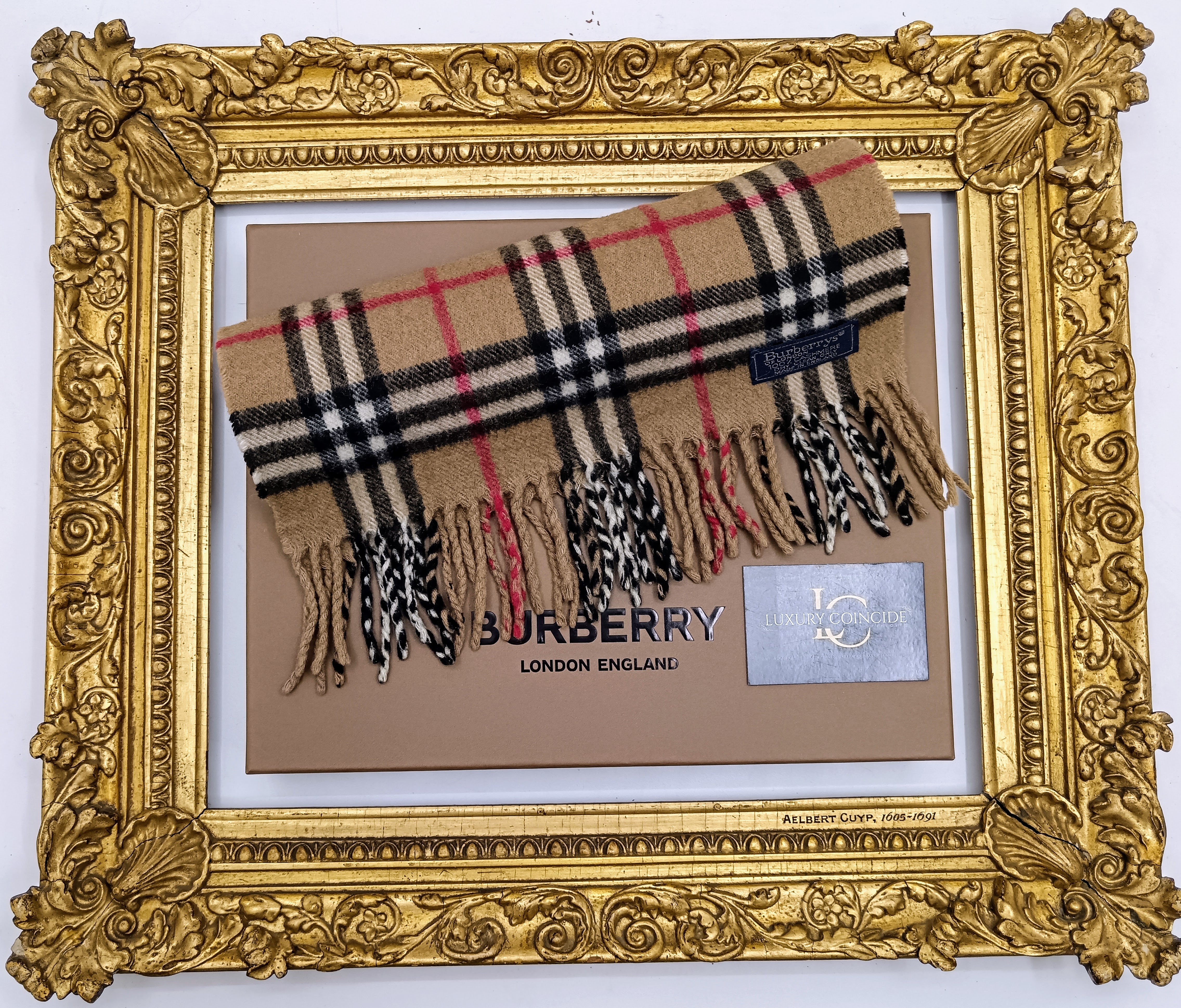 Burberry – Sciarpa in Cashmere Check Beige