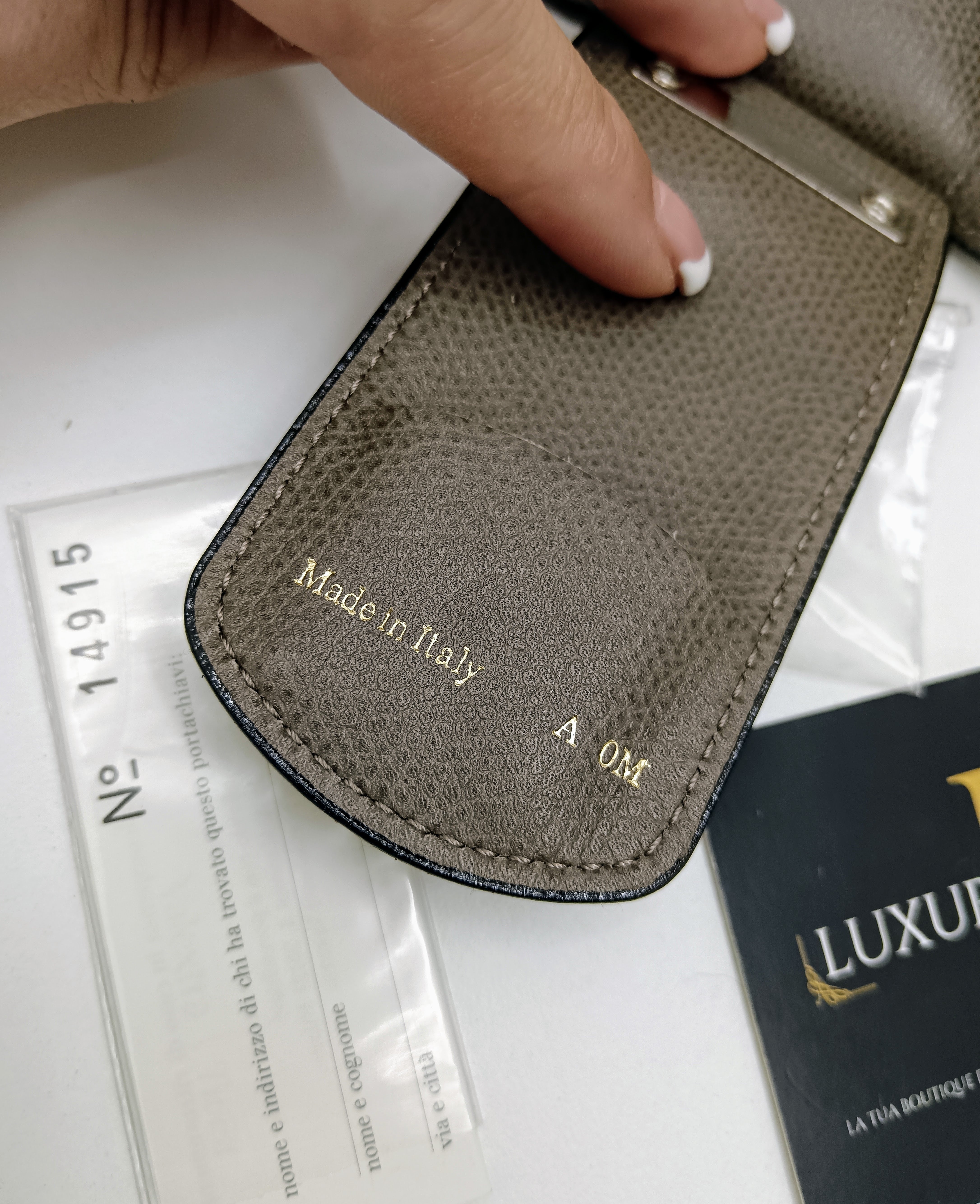Valextra – Portachiavi 6 ganci pelle Millepunte NUOVO