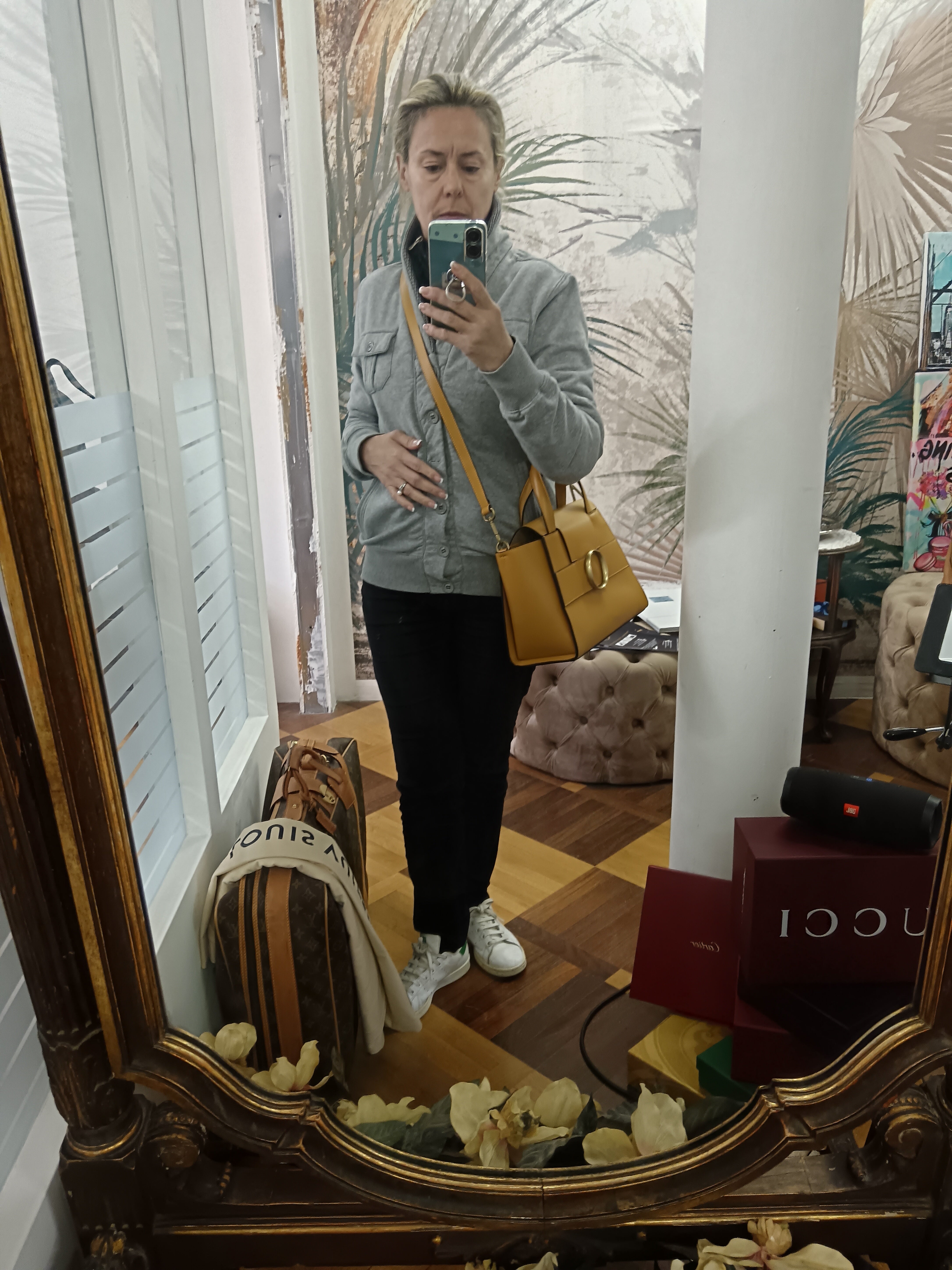 Orciani - Tote Bag “Ofelia Liberty” Media in Pelle Senape NUOVA Full Set