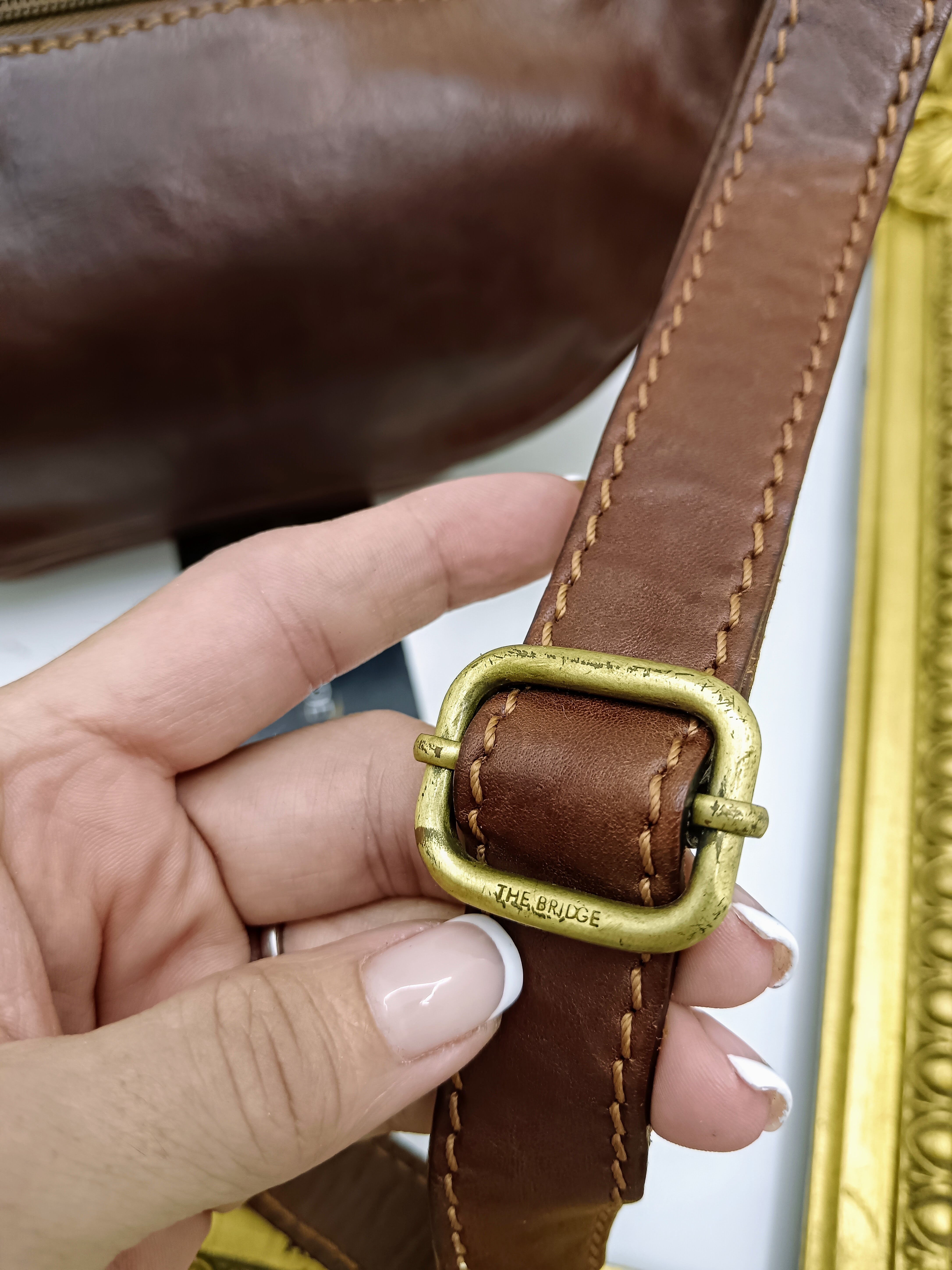The Bridge - Marsupio Linea Story Pelle Marrone Misura Grande con Taschine Laterali