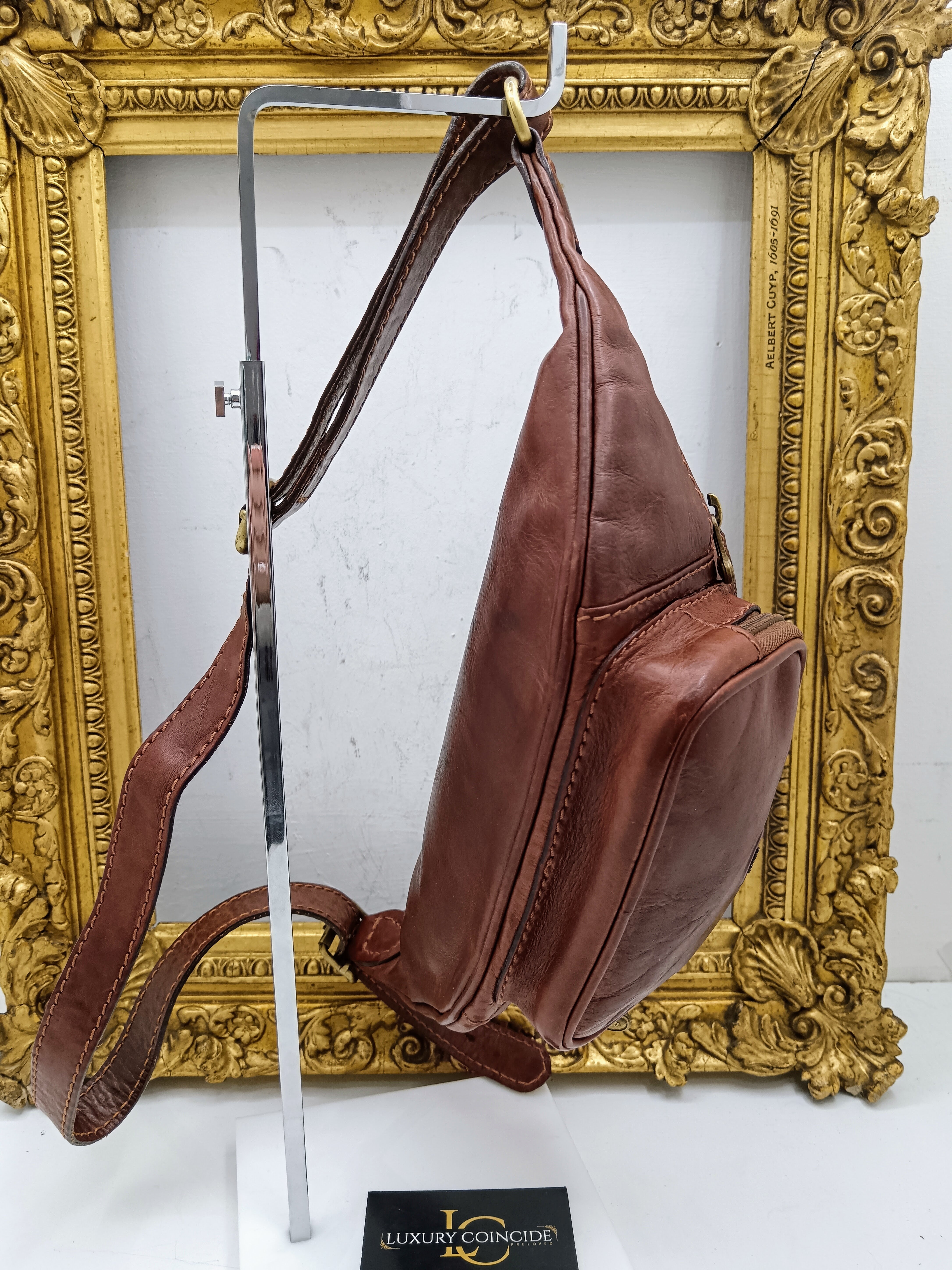 The Bridge - Marsupio Linea Story Pelle Marrone Misura Grande con Taschine Laterali
