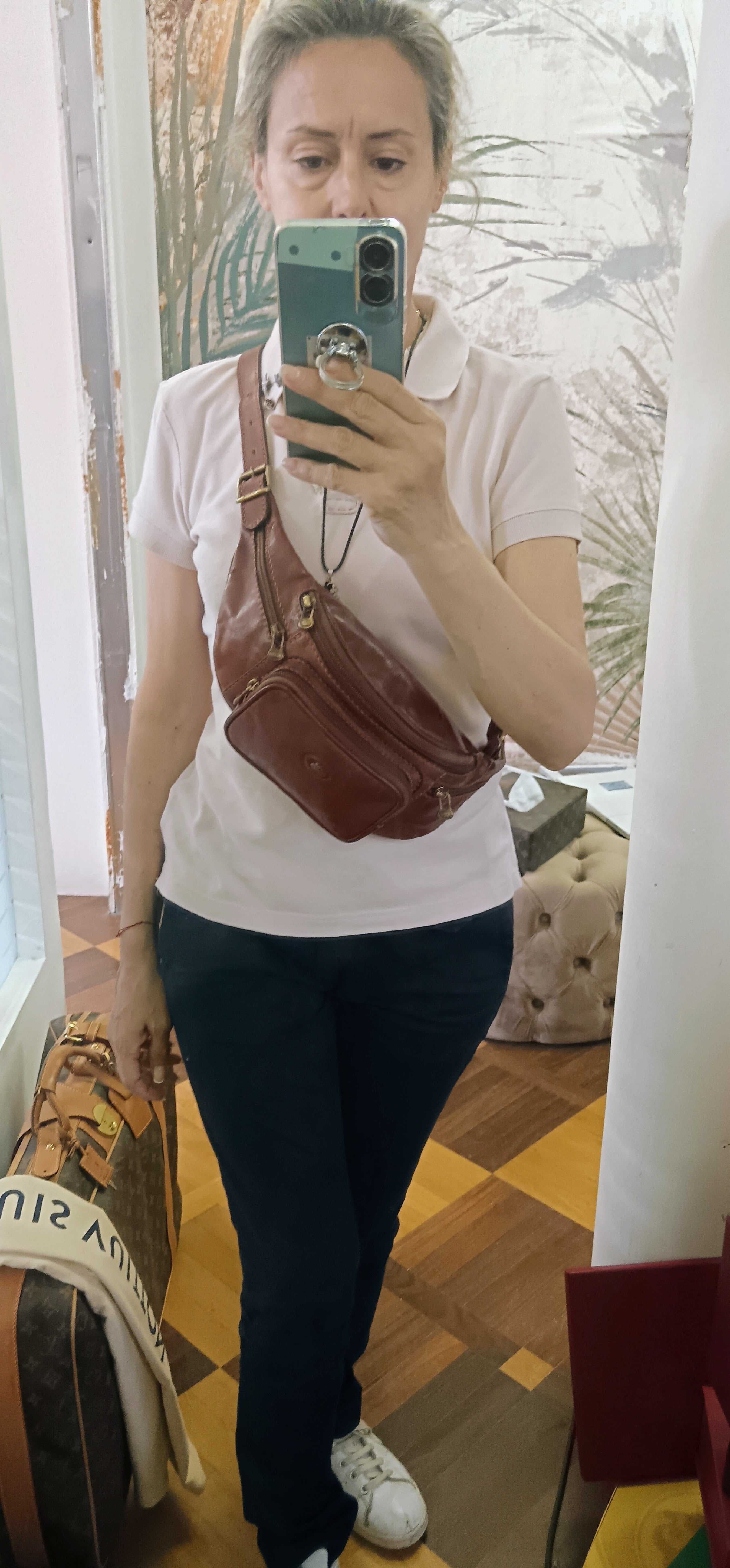 The Bridge – Marsupio Grande con Taschine Laterali Linea Story in Pelle Marrone