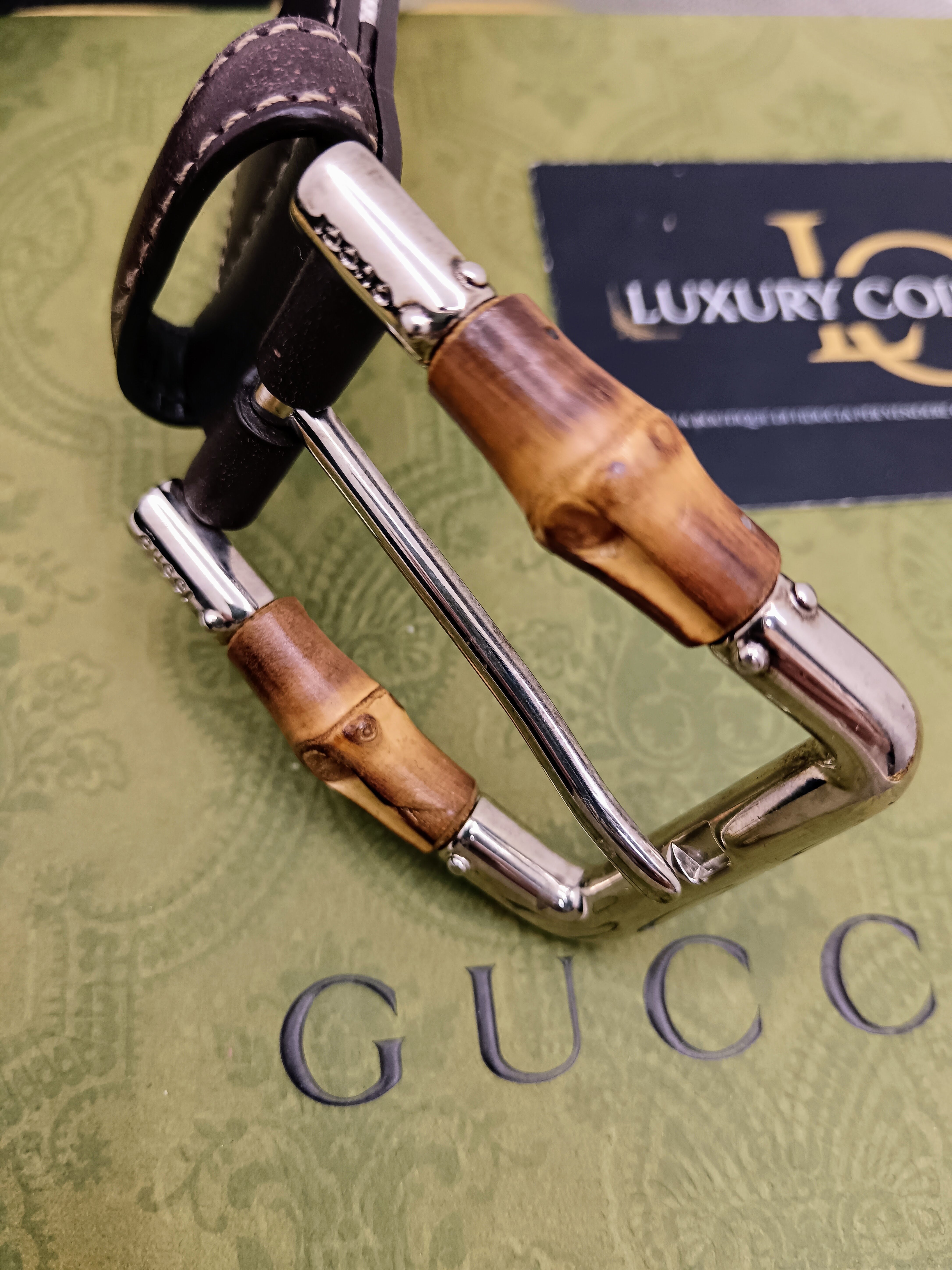 Gucci – Cintura bicolore unisex pelle e tessuto misura 85-34