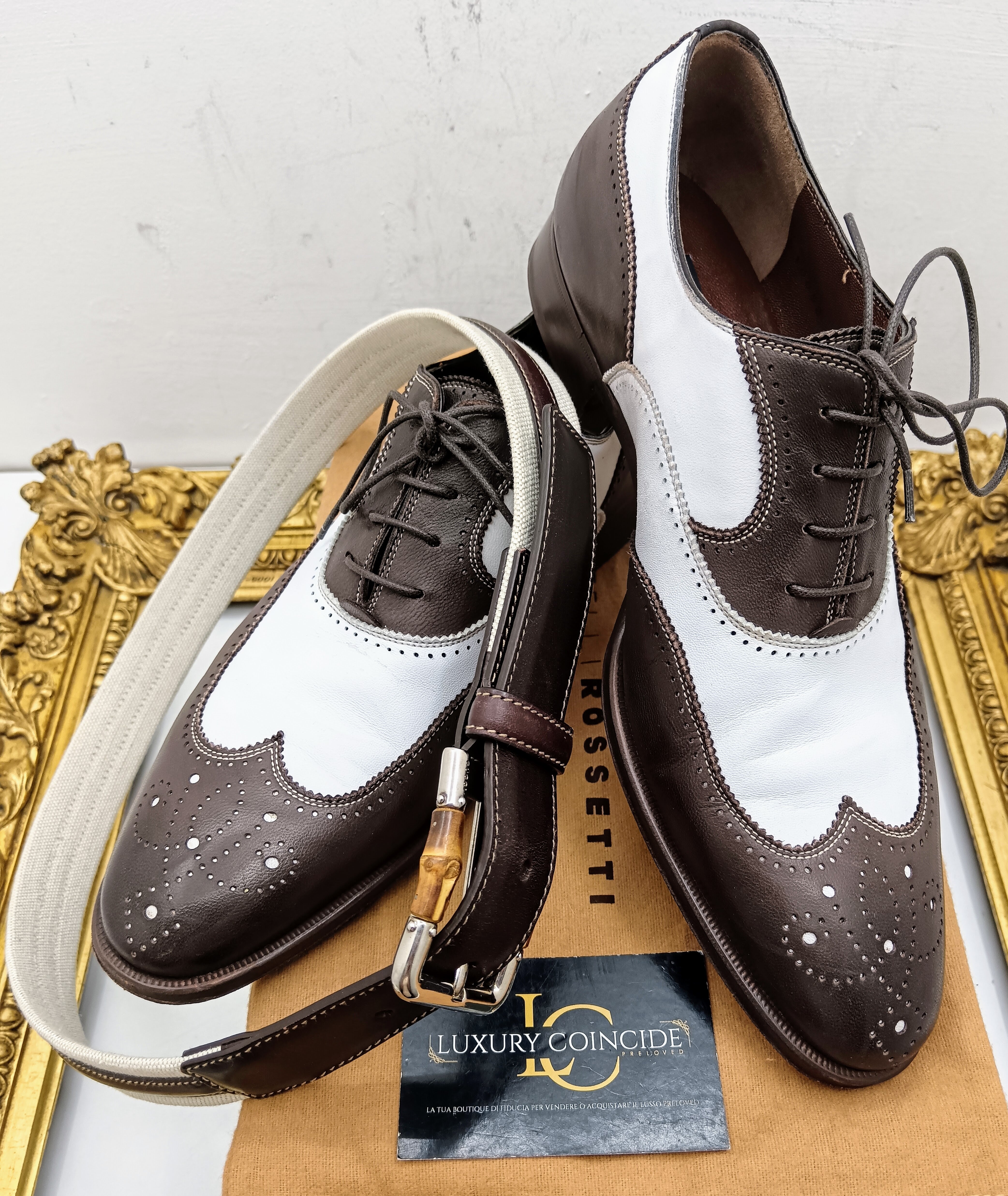 Gucci – Cintura bicolore unisex pelle e tessuto misura 85-34
