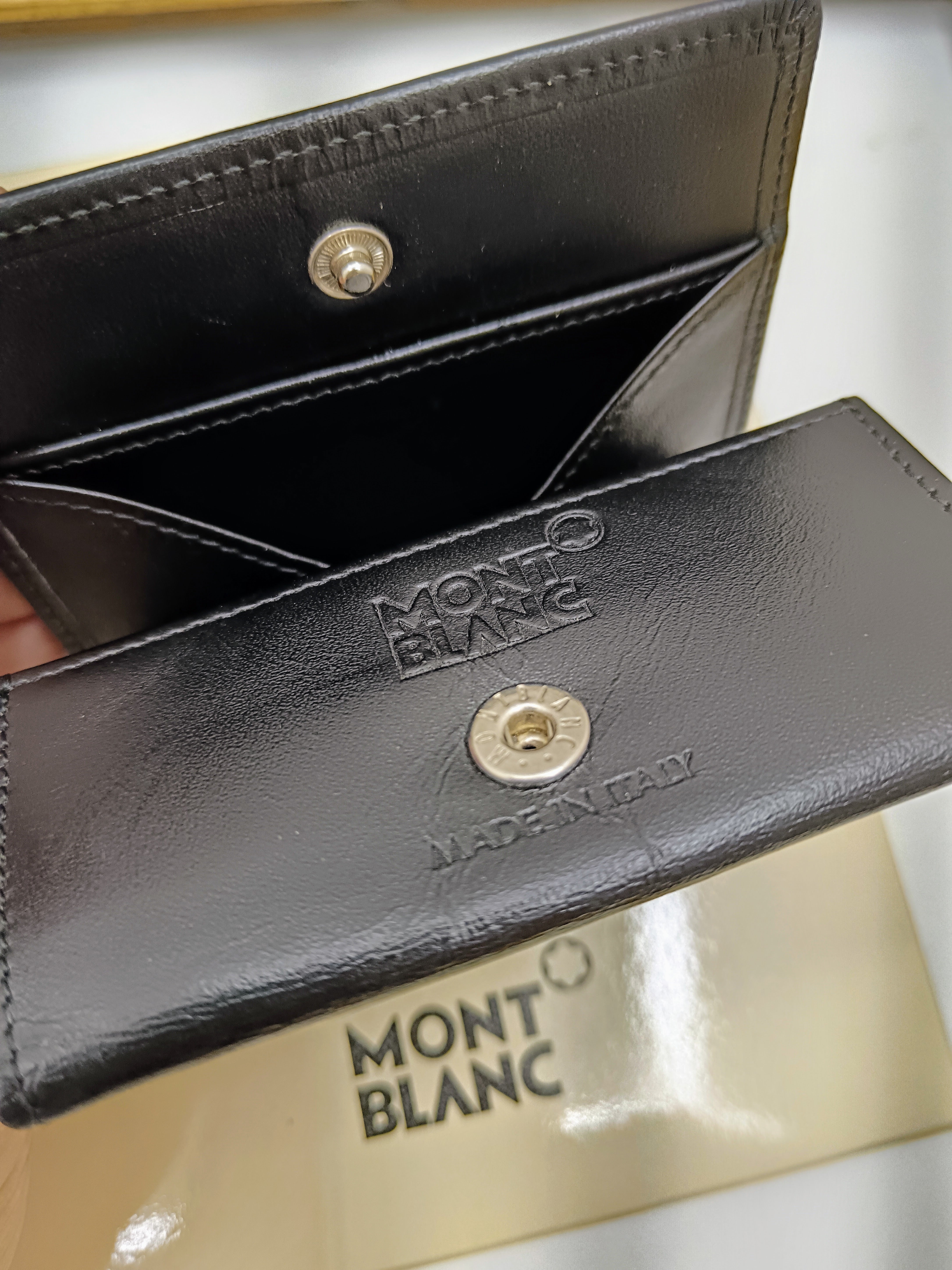 Montblanc Portamonete Pelle Nera Nuovo Full Set
