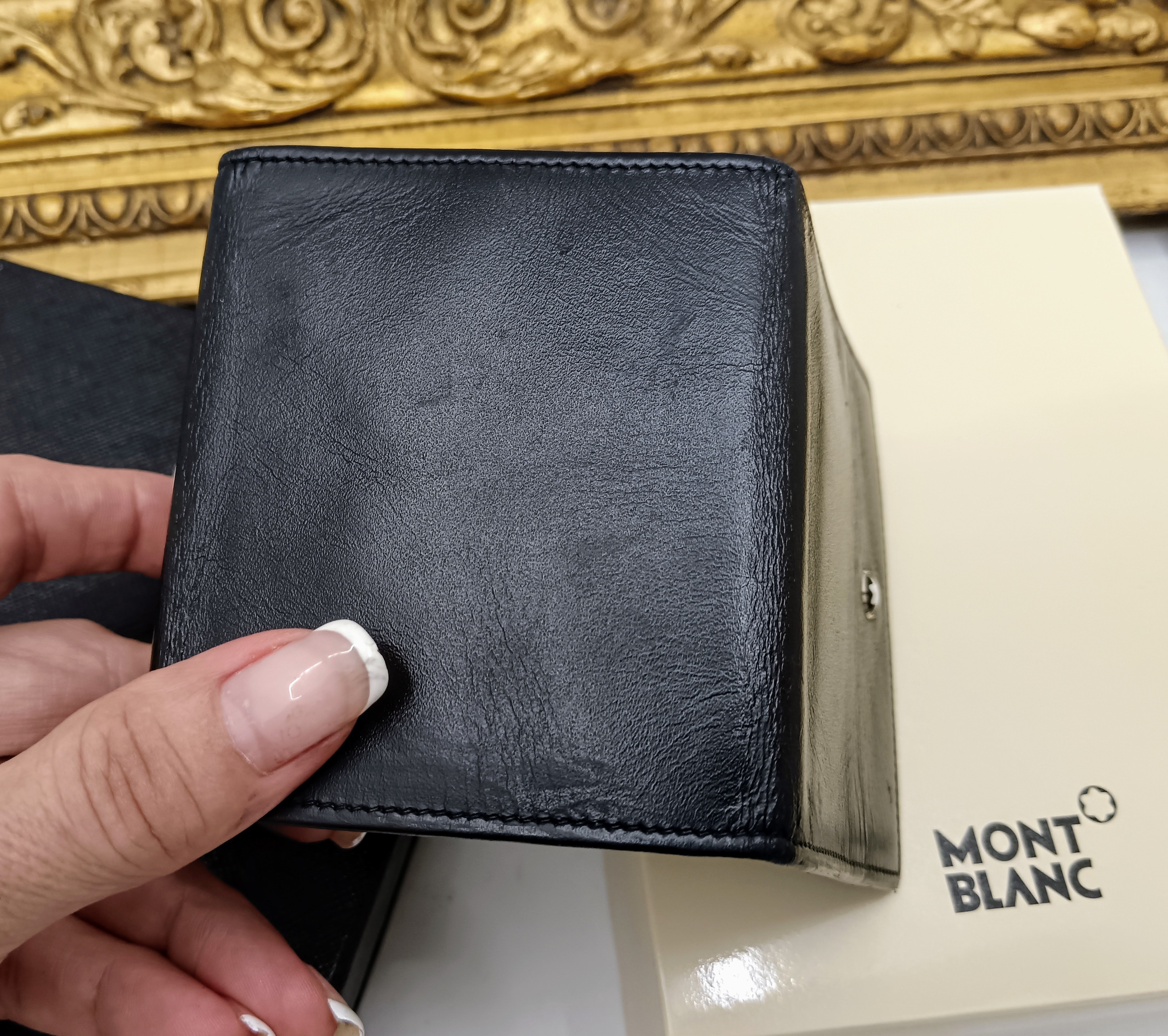 Montblanc Portamonete Pelle Nera Nuovo Full Set