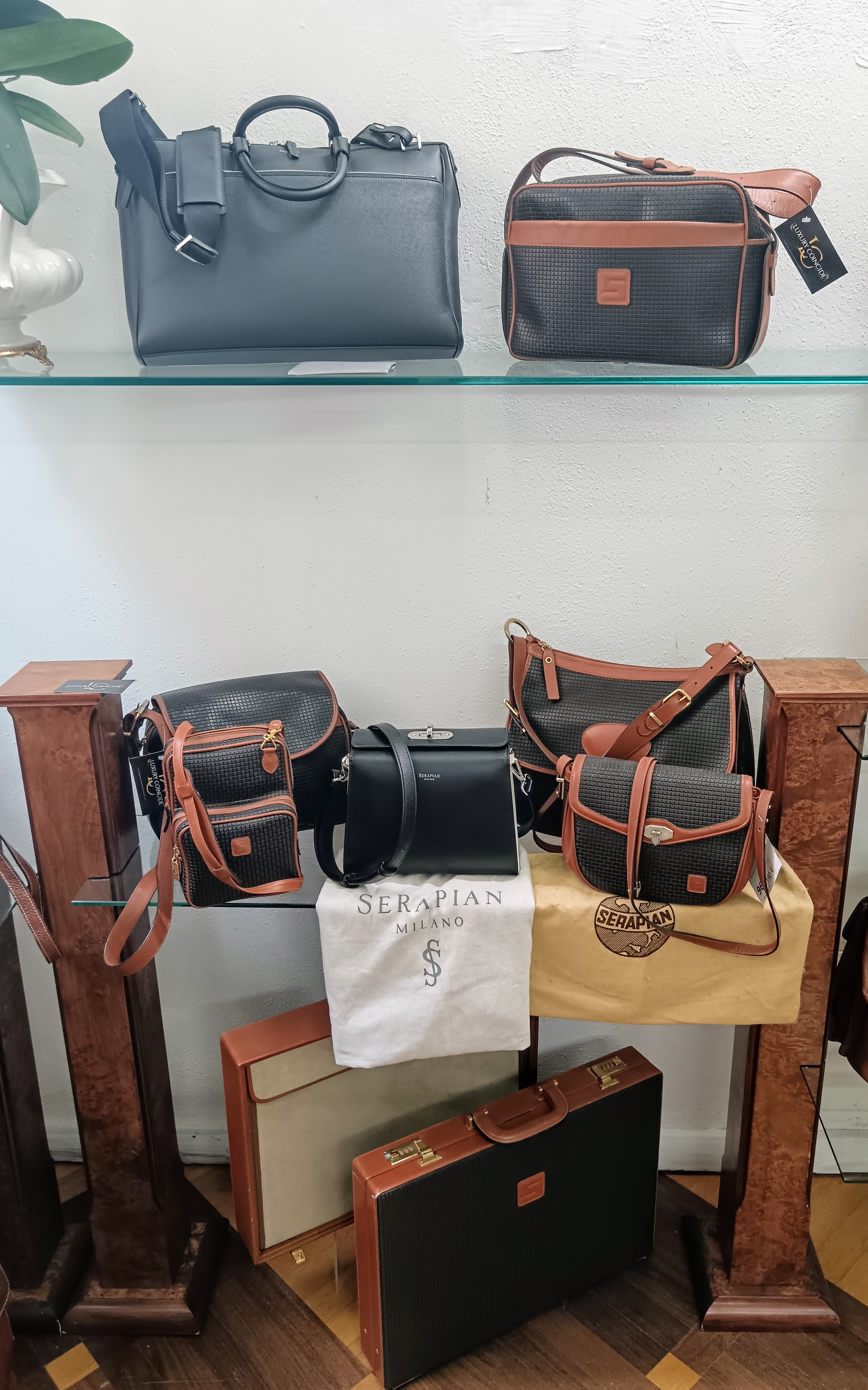 Serapian - "Villa Bag” Tote Clutch Pochette a tracolla Pelle
