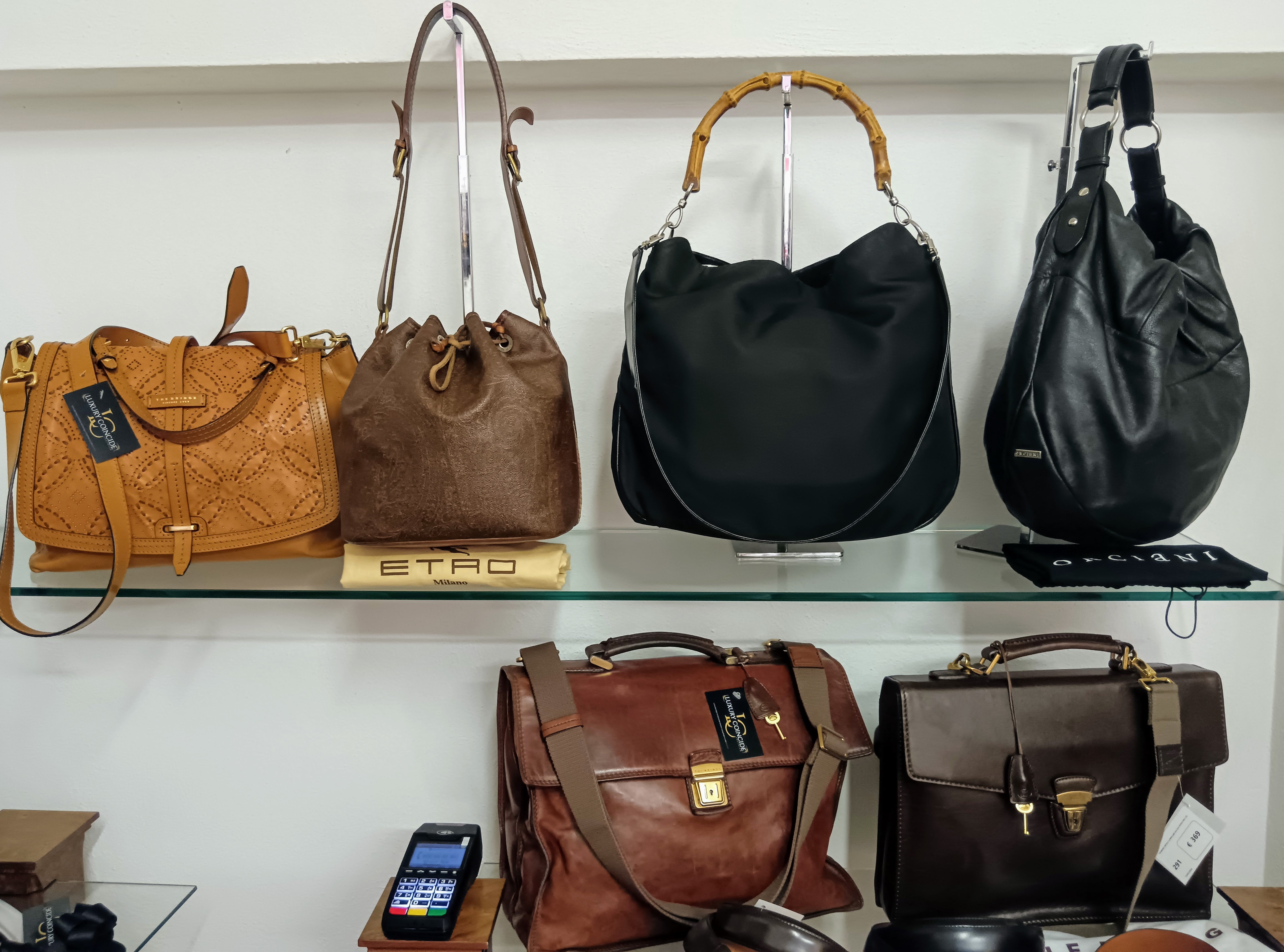 Gucci – Borsa a spalla Bamboo in tessuto e pelle nera Vintage