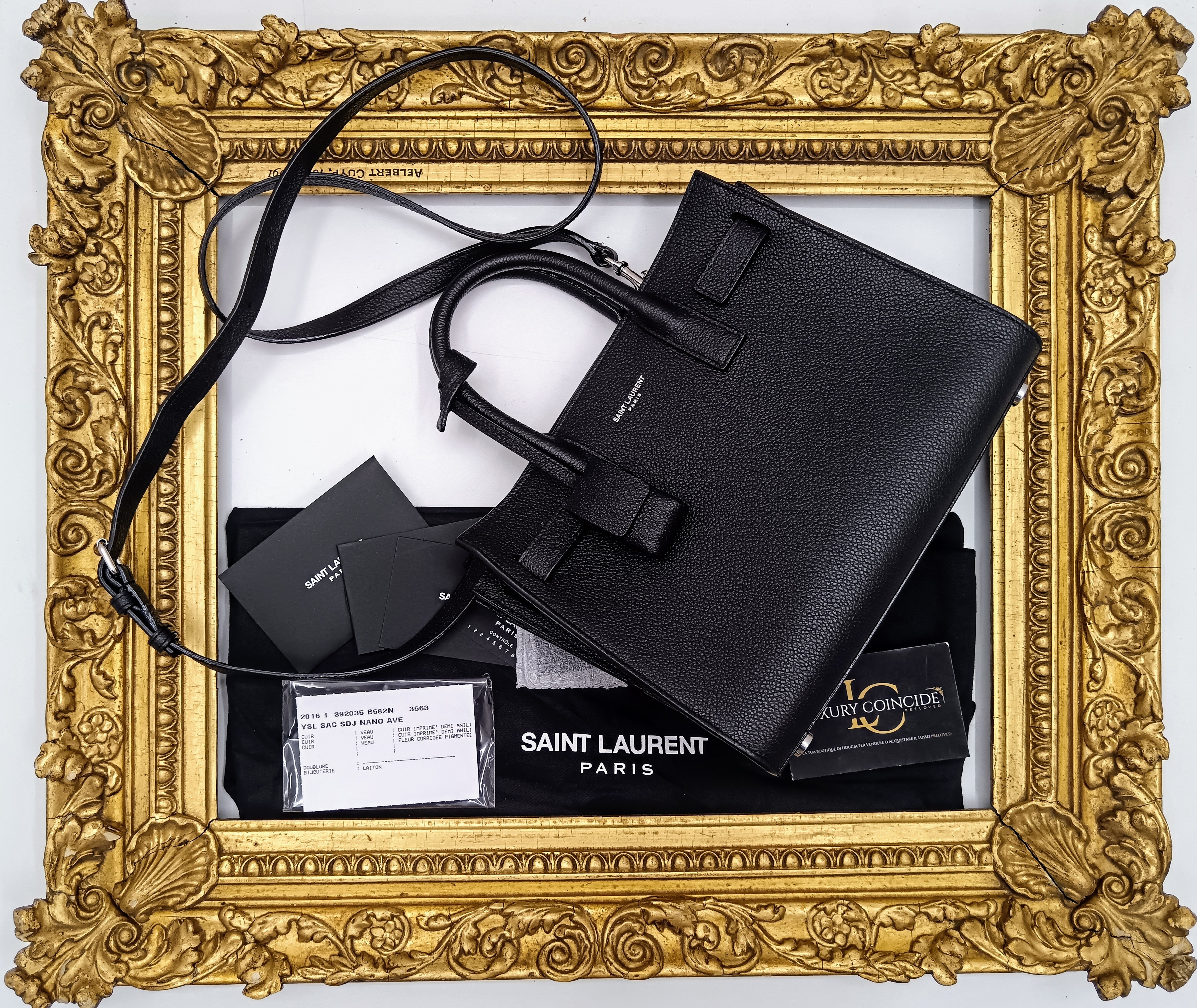 Saint Laurent – Sac de Jour Nano Tote Bag in Pelle Nera