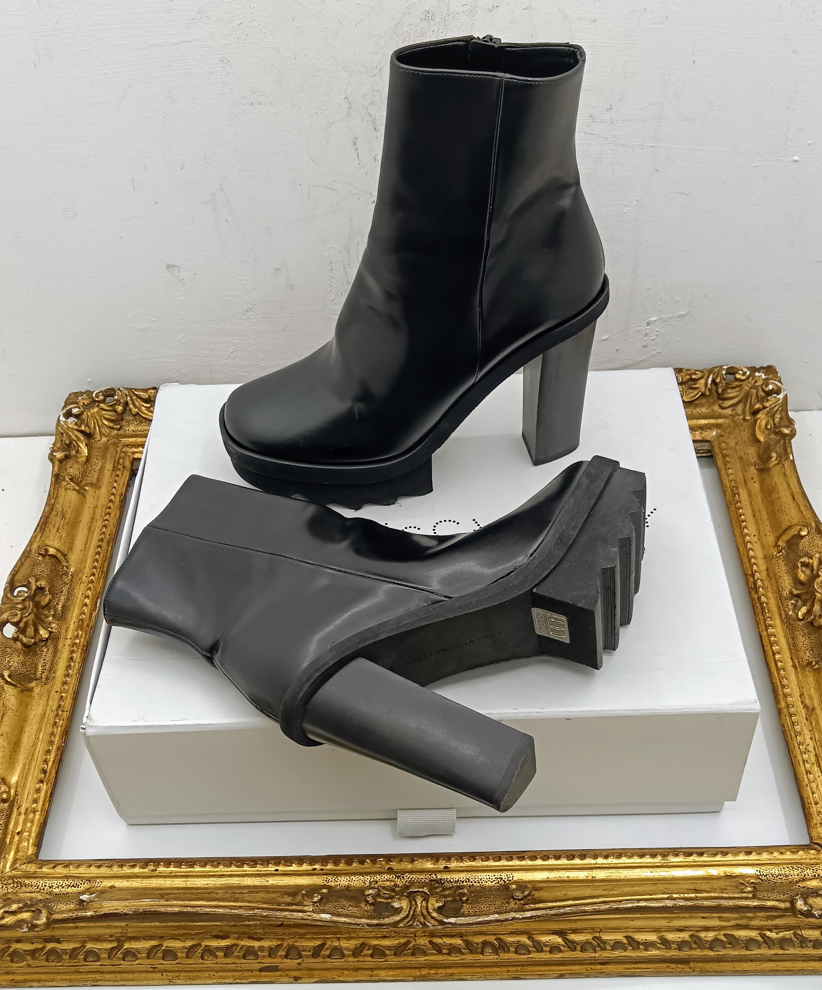 Stella Mccartney – Stivaletti Tronchetti Elyse Pelle Vegana Nera
