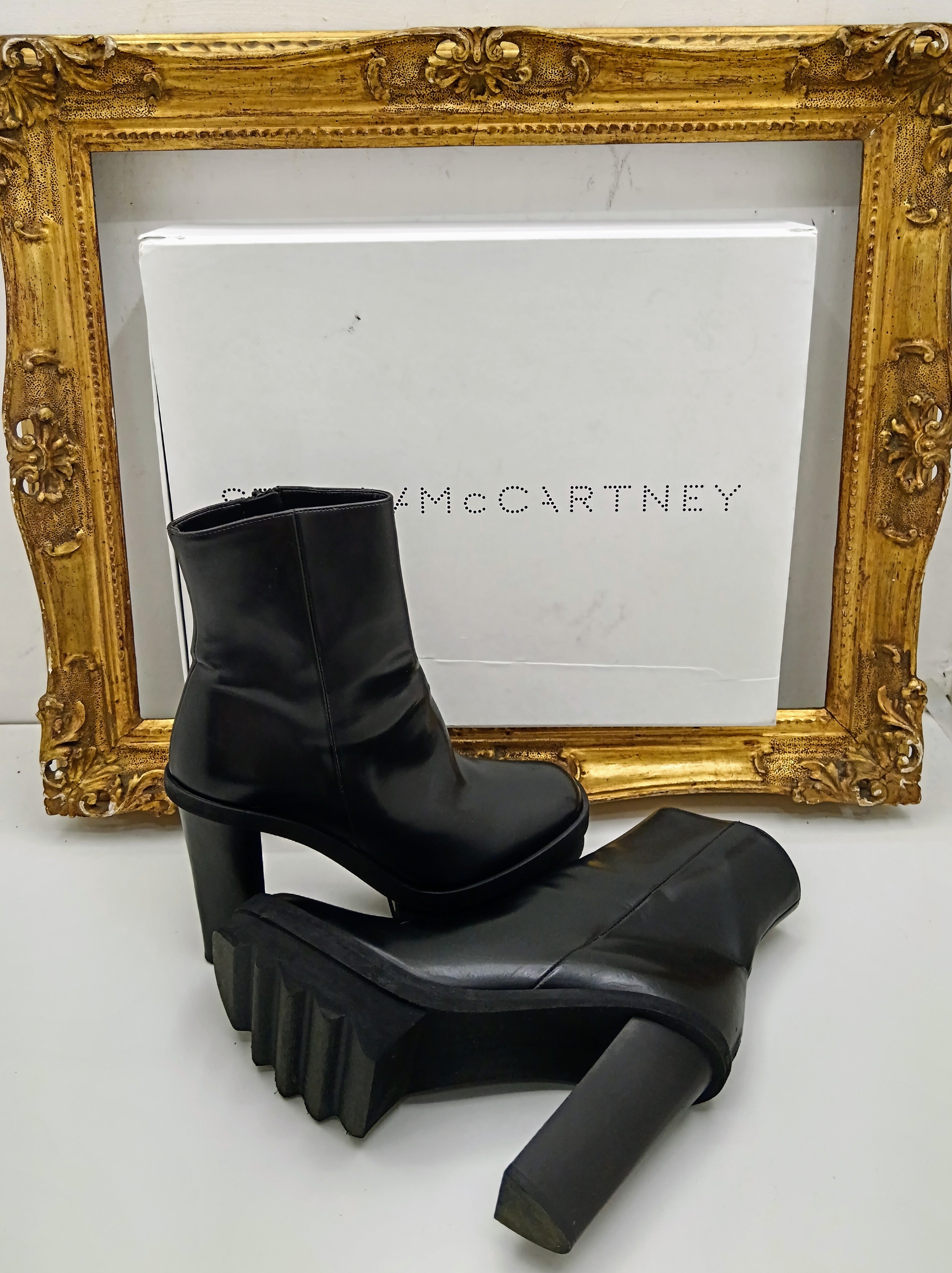 Stella Mccartney – Stivaletti Tronchetti Elyse Pelle Vegana Nera