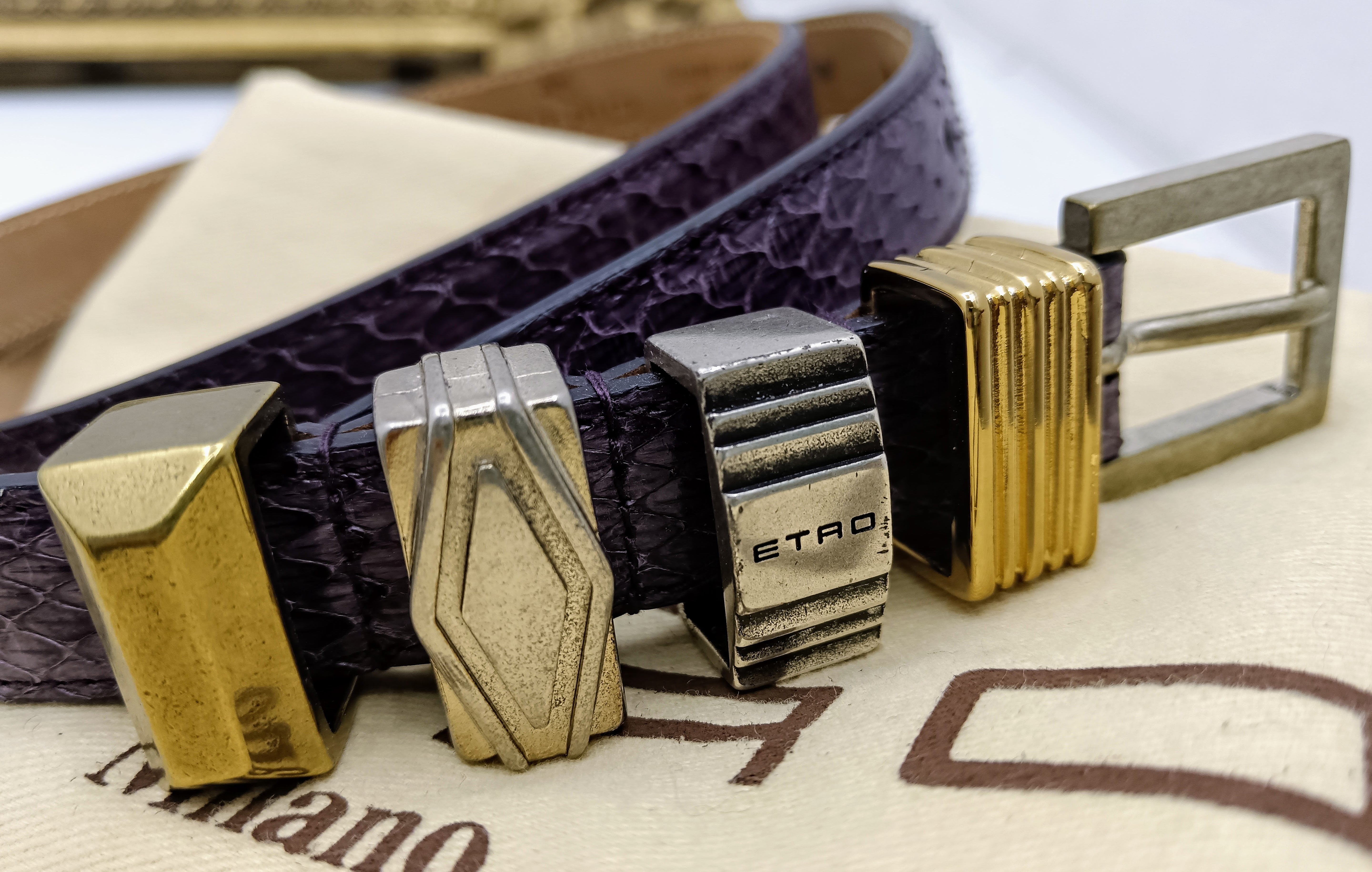 Etro – Cintura donna in vera pelle di lucertola nuova