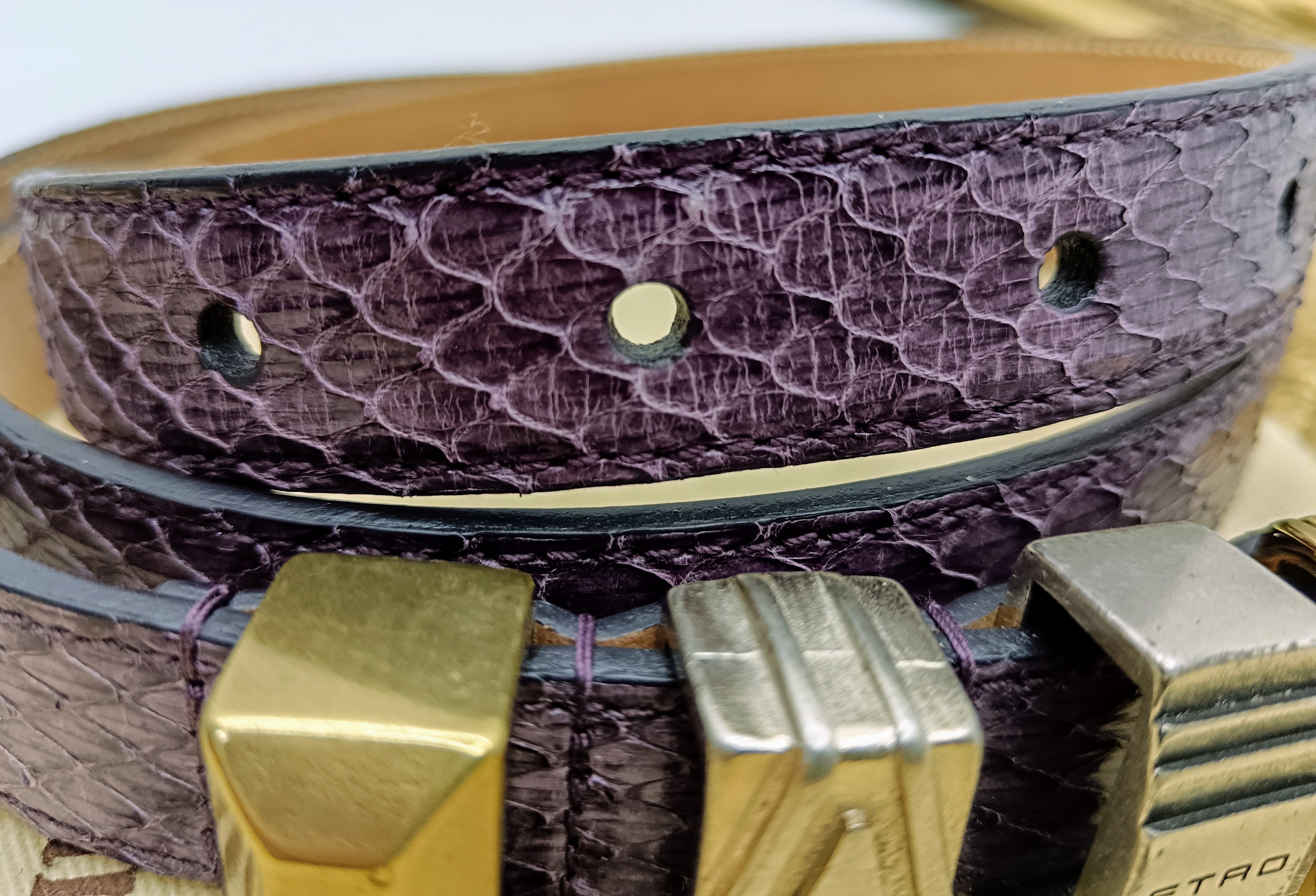 Etro – Cintura donna in vera pelle di lucertola nuova