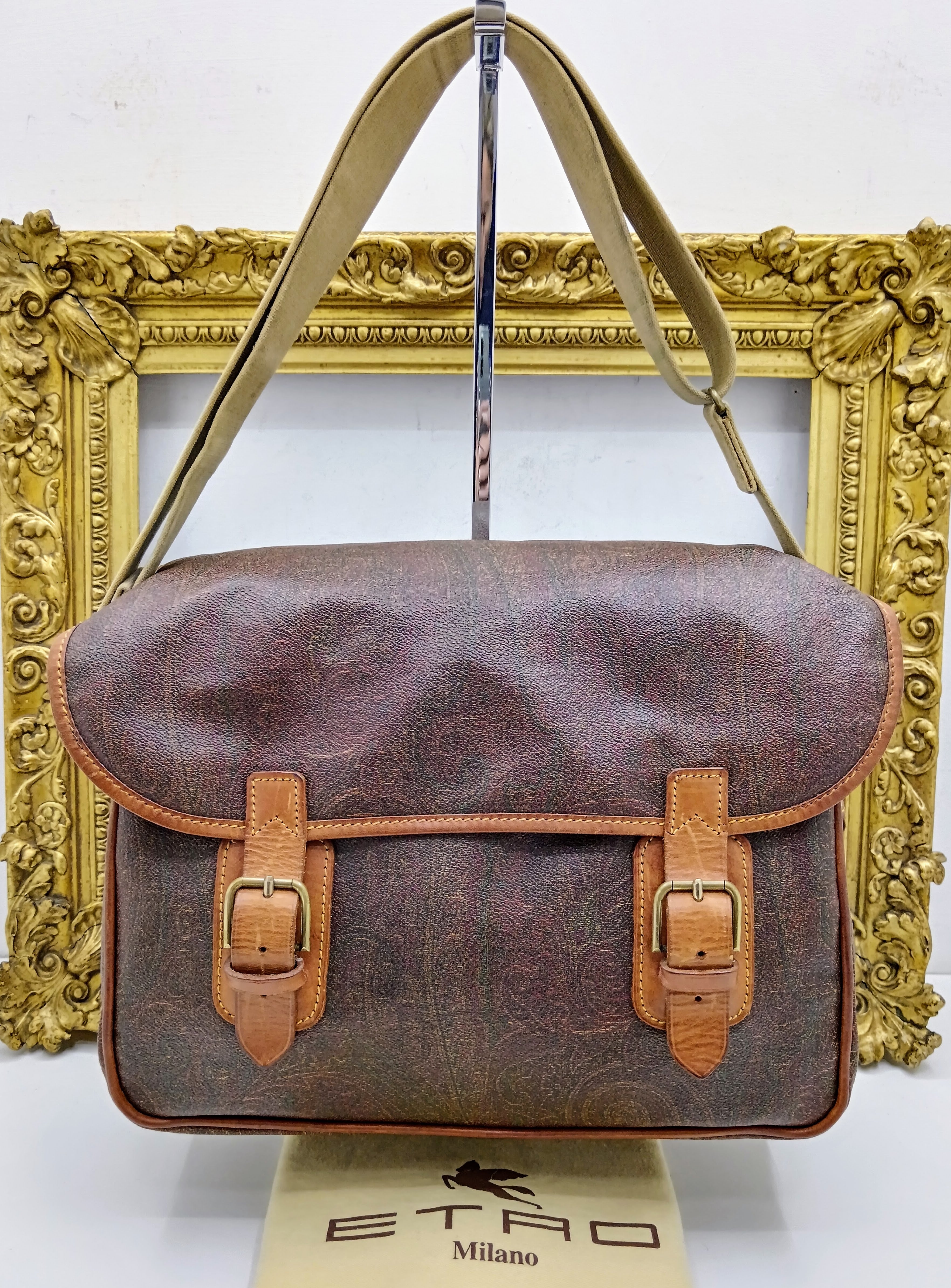 Etro – Postina Messenger Borsa Lavoro Paisley Jacquard Vintage