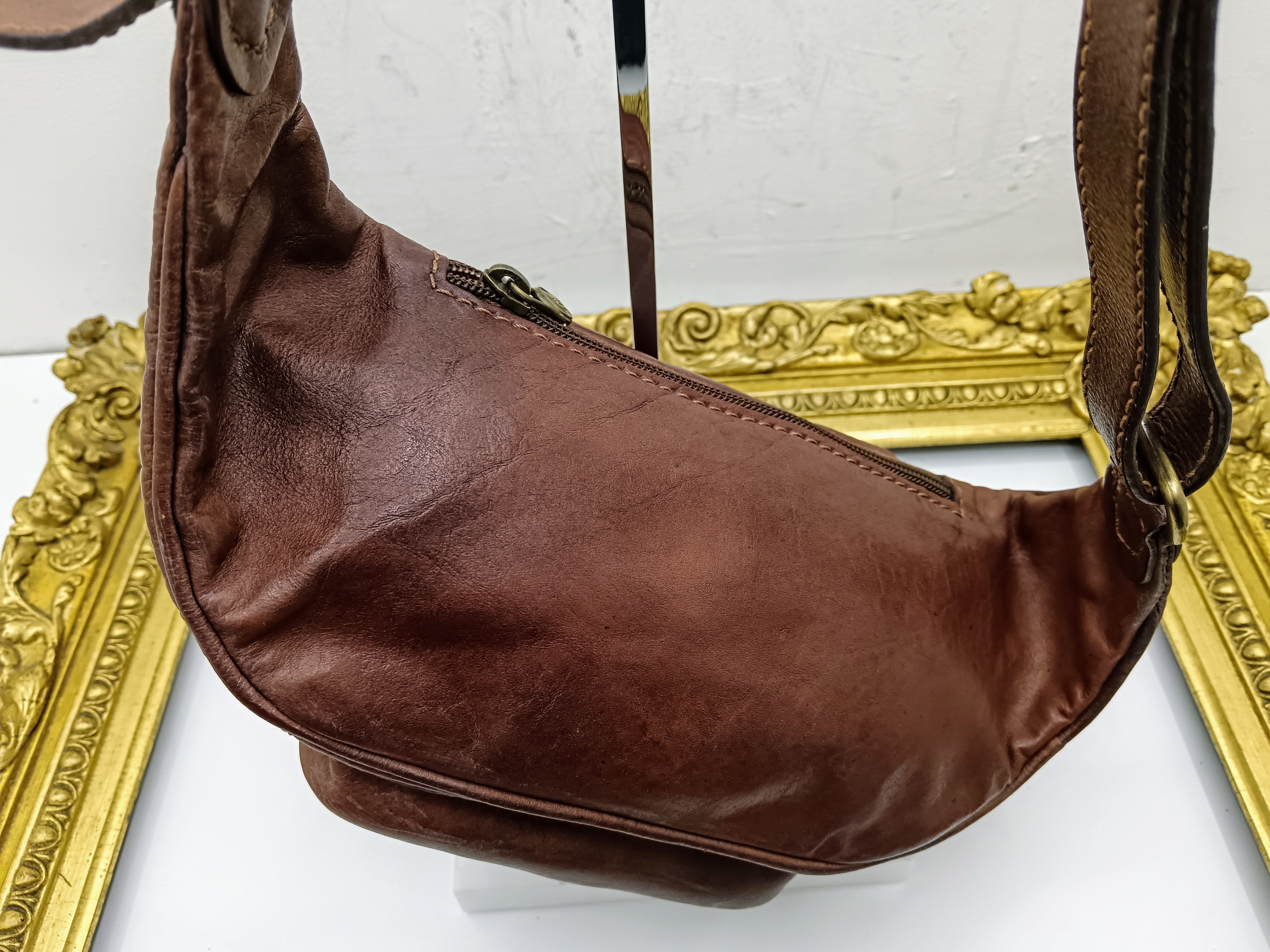 The Bridge – Marsupio Grande con Taschine Laterali Linea Story in Pelle Marrone