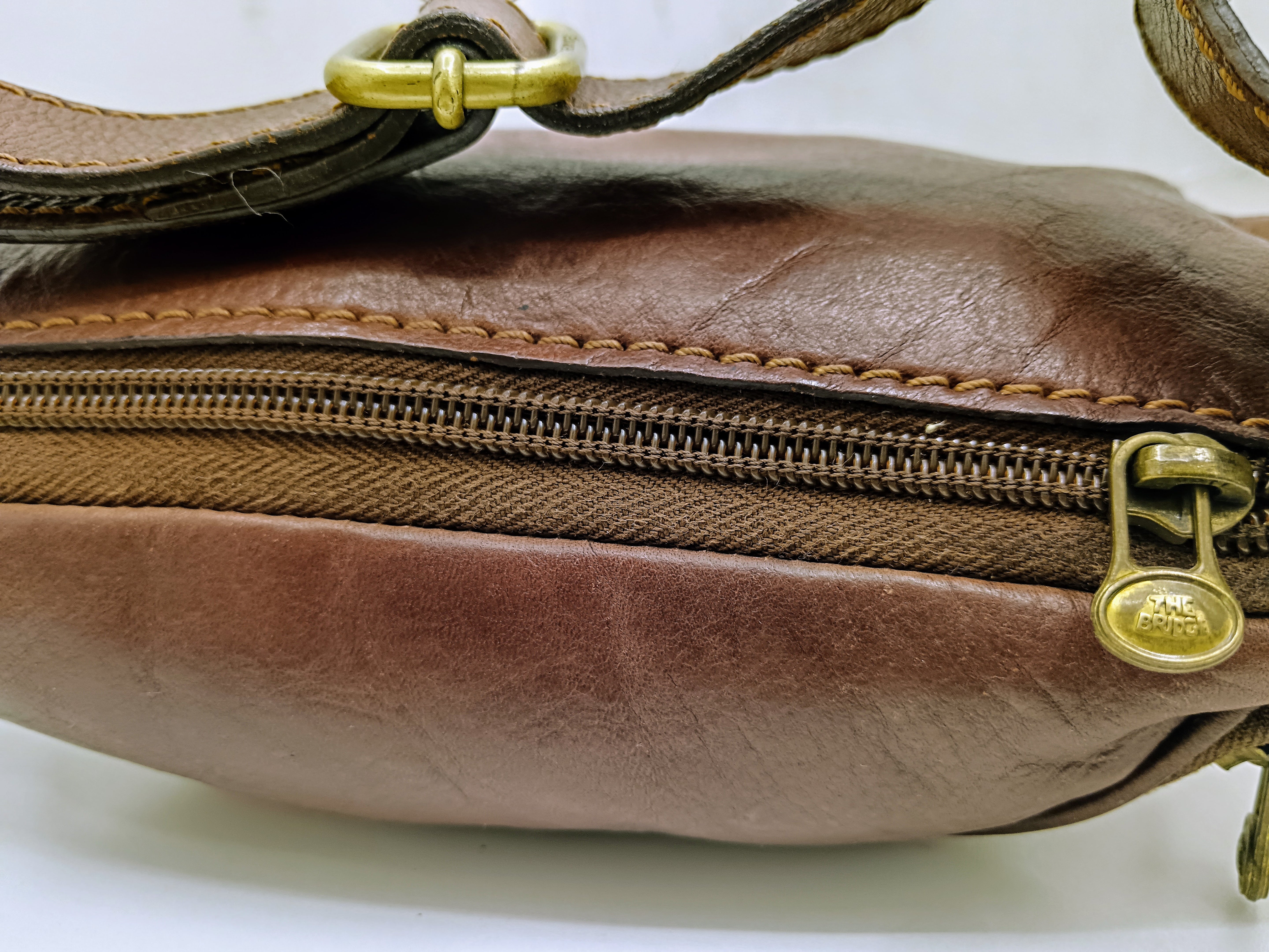 The Bridge – Marsupio Grande con Taschine Laterali Linea Story in Pelle Marrone