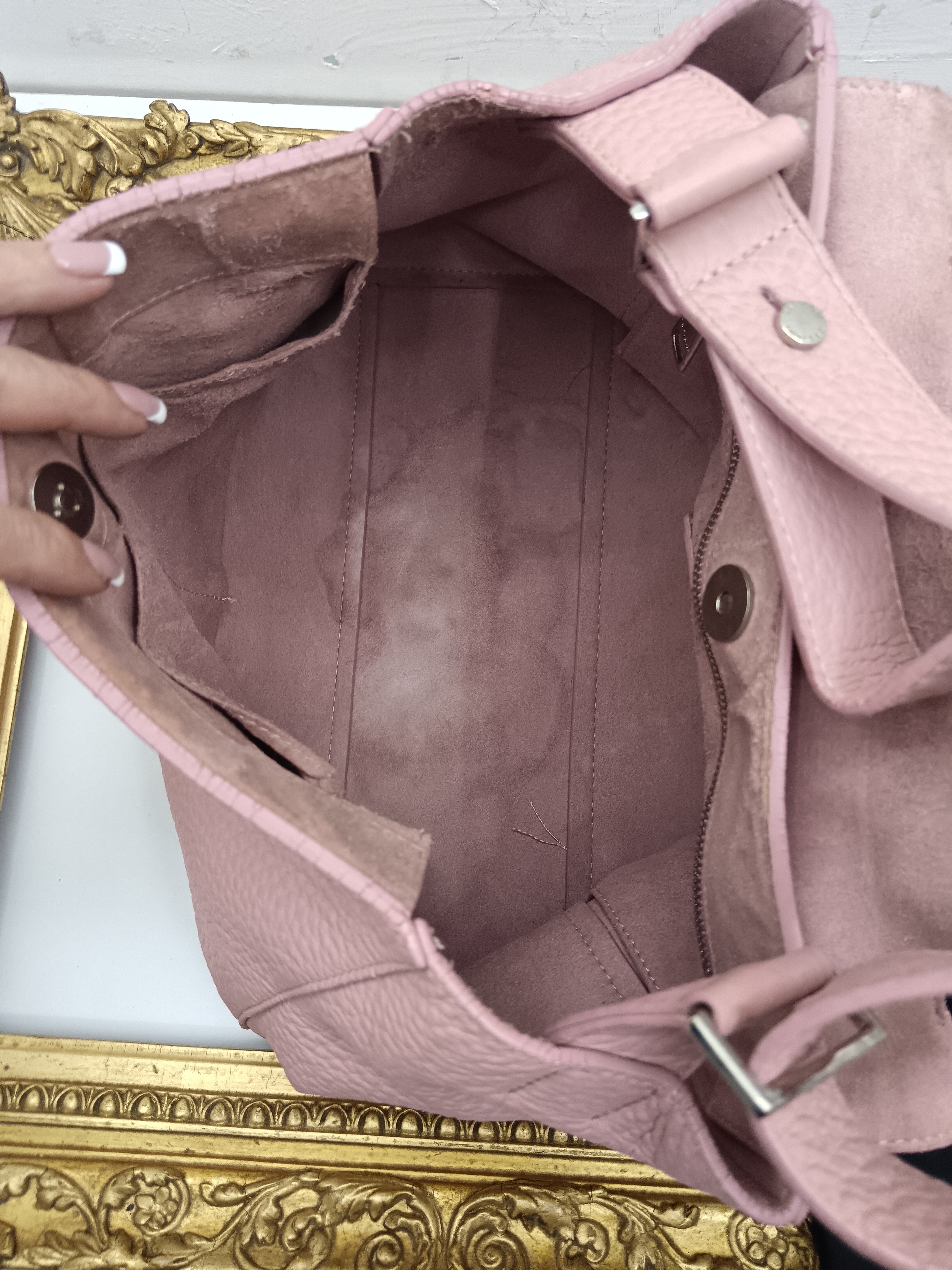 Orciani – Sveva Soft Media Pelle Martellata Rosa