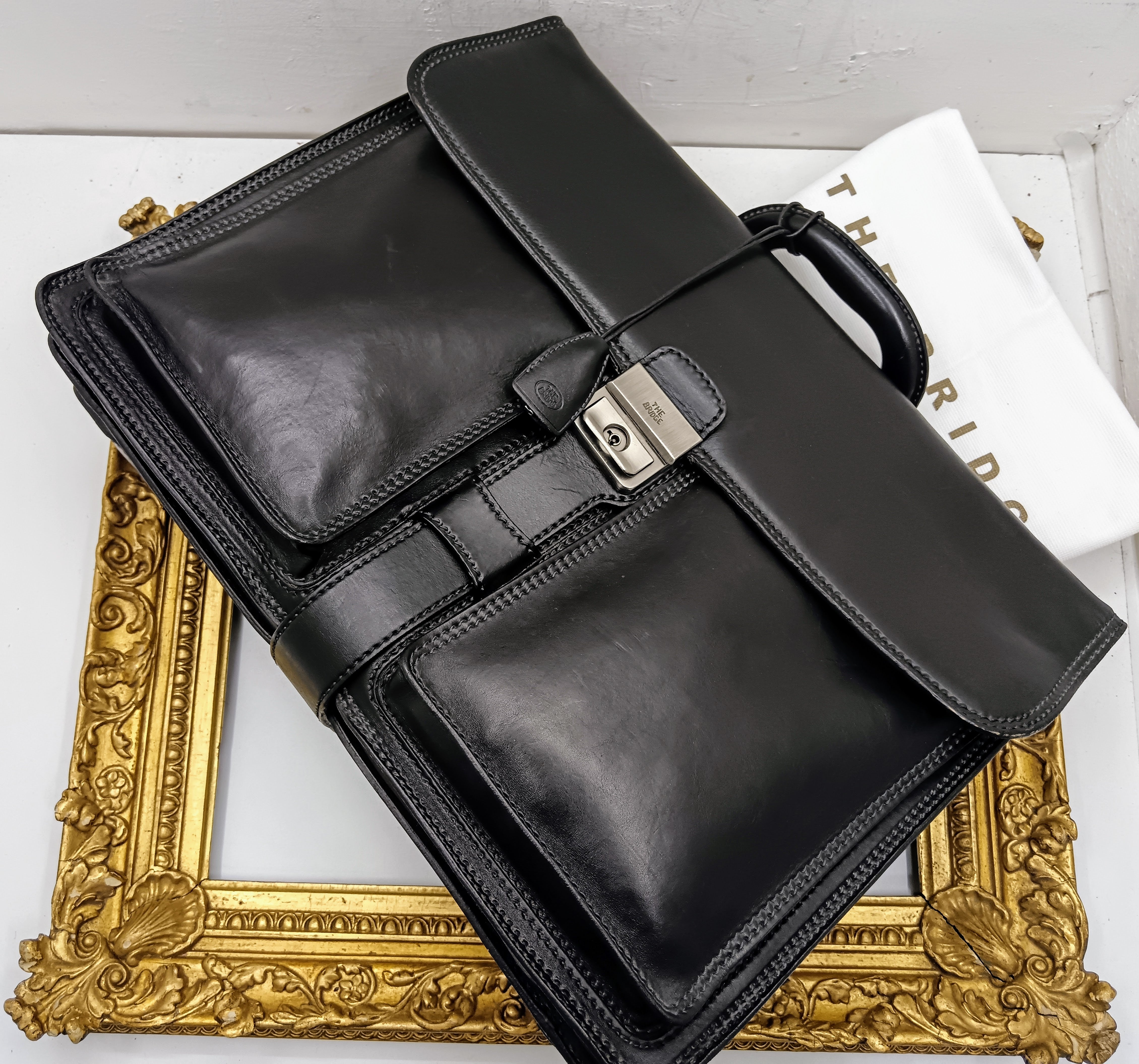 The Bridge – Cartella Espandibile 3 Soffietti Linea Story Pelle Nera