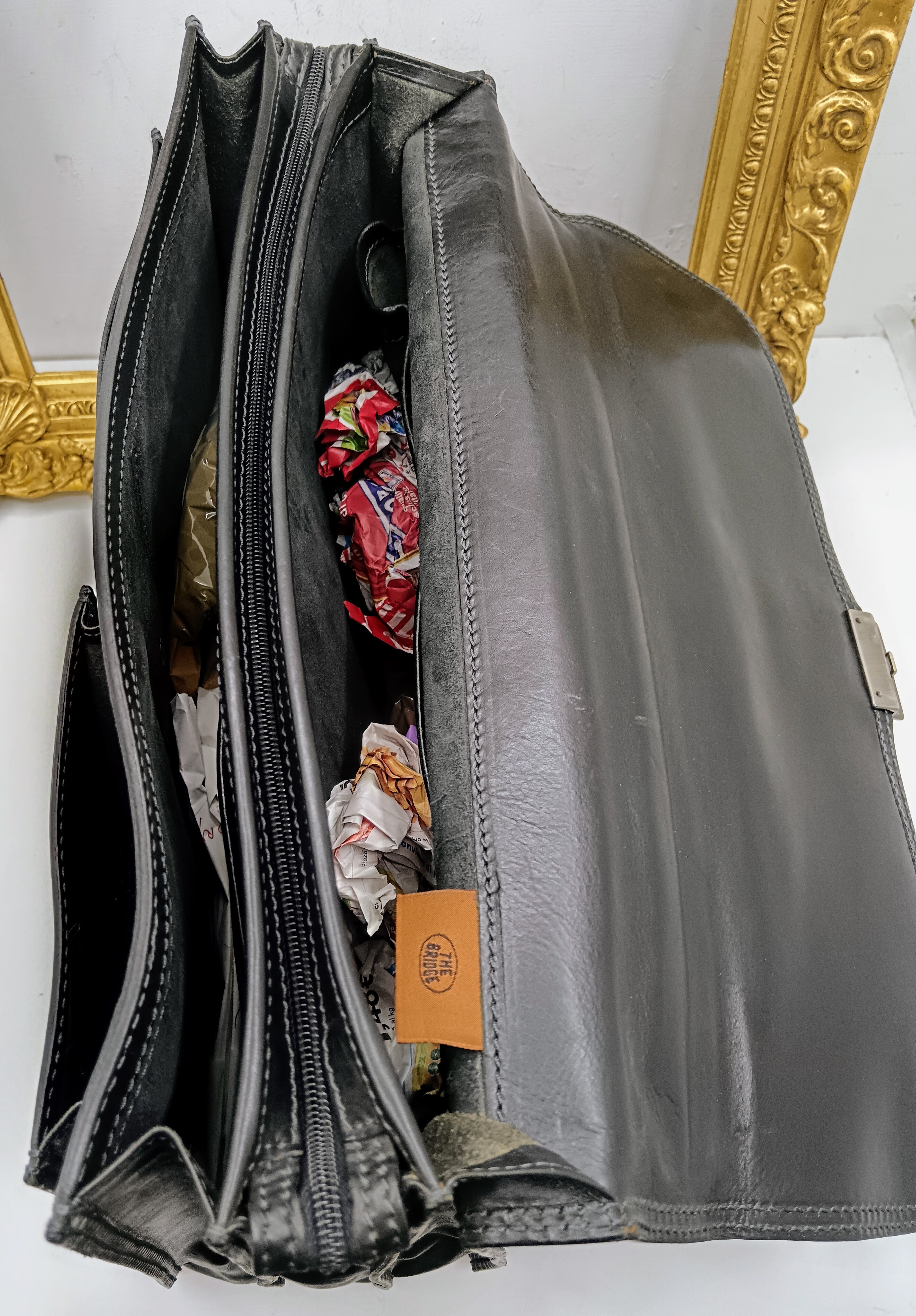 The Bridge – Cartella Espandibile 3 Soffietti Linea Story Pelle Nera
