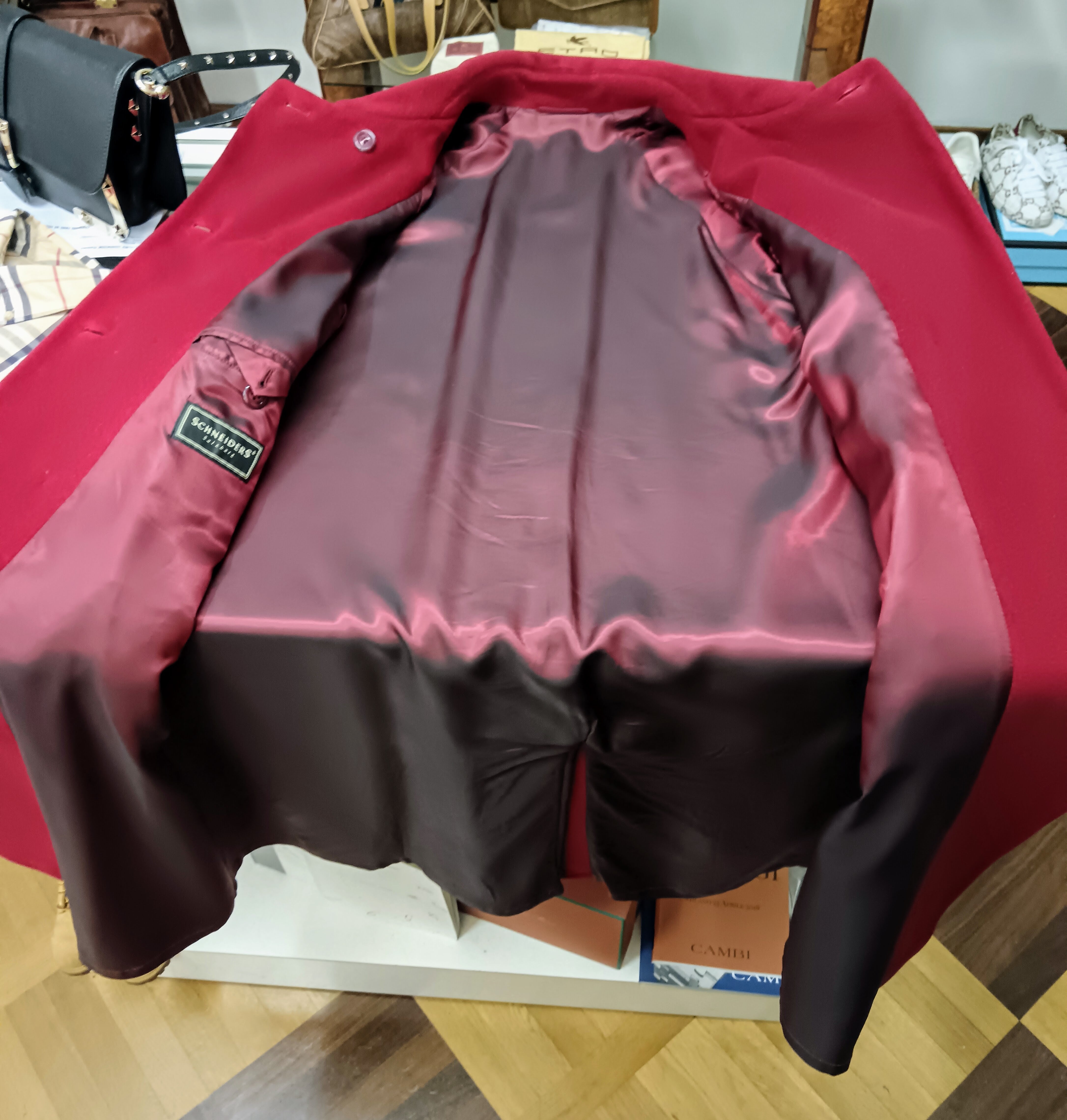 Schneider – Cappotto Donna Doppiopetto Lana Bordeaux