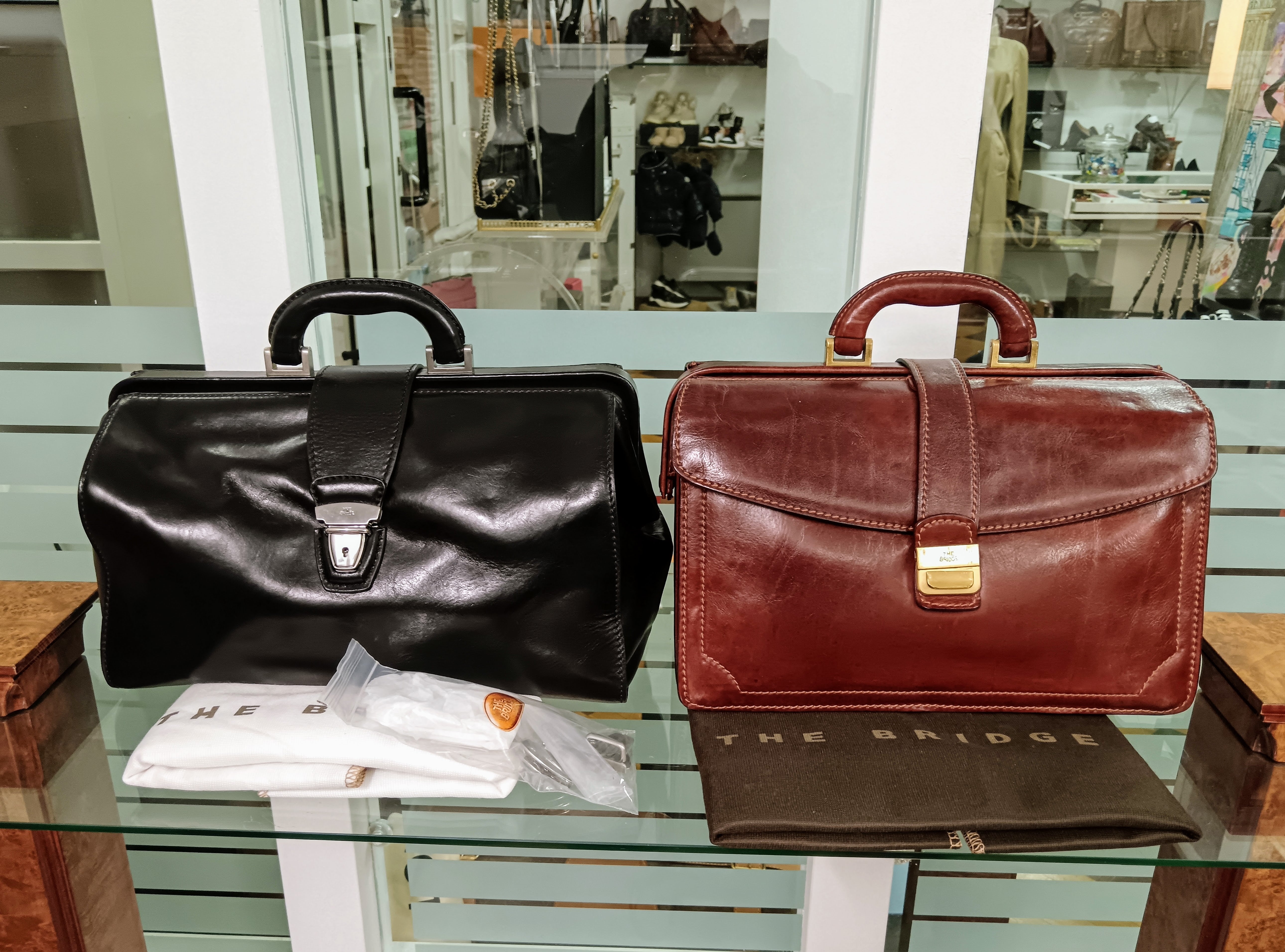 The Bridge – Borsa Dottore in Pelle Nera Linea Story Full Set NUOVA