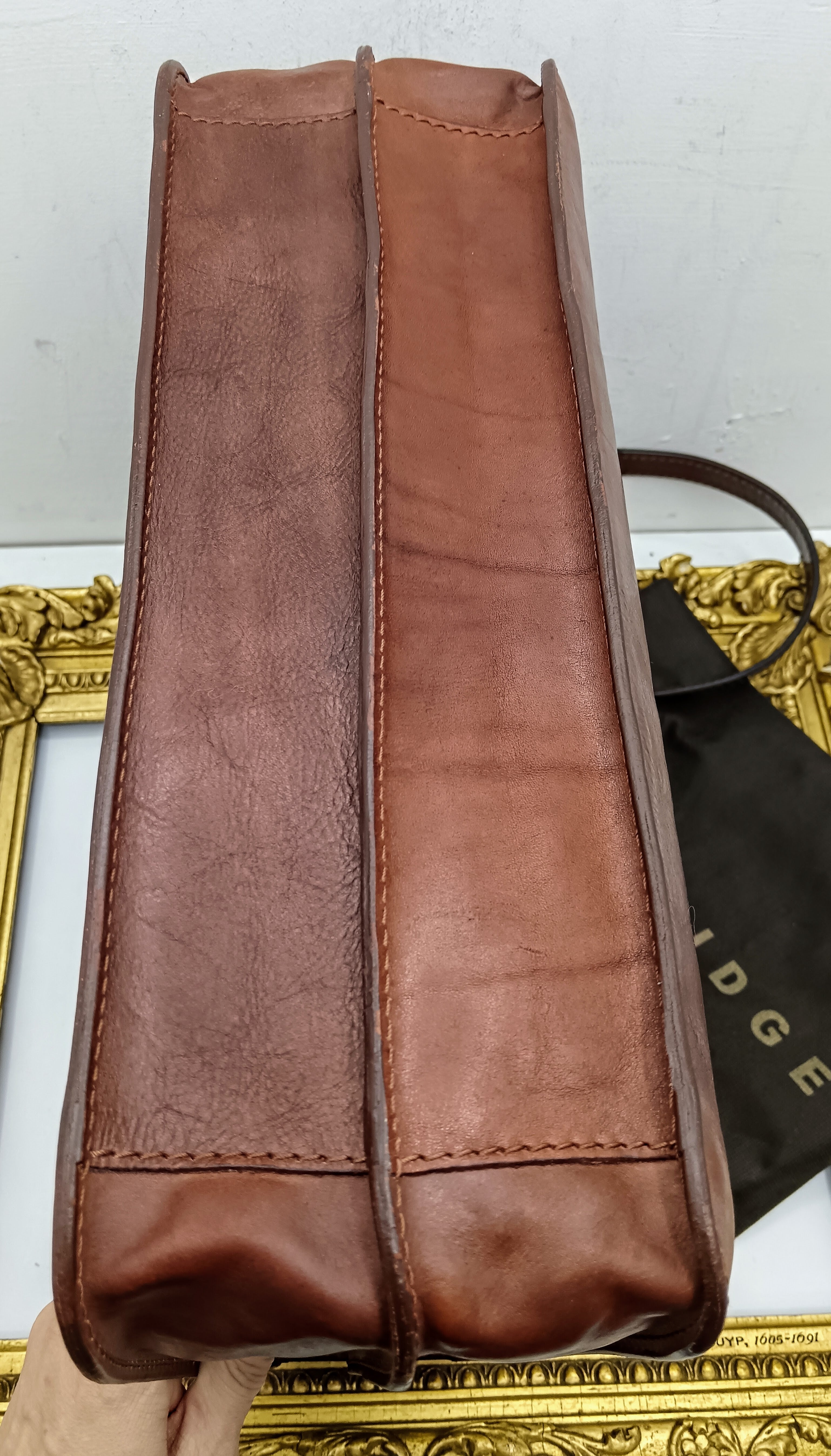 The Bridge – Cartella/Borsa Lavoro pelle marrone due soffietti con tracolla