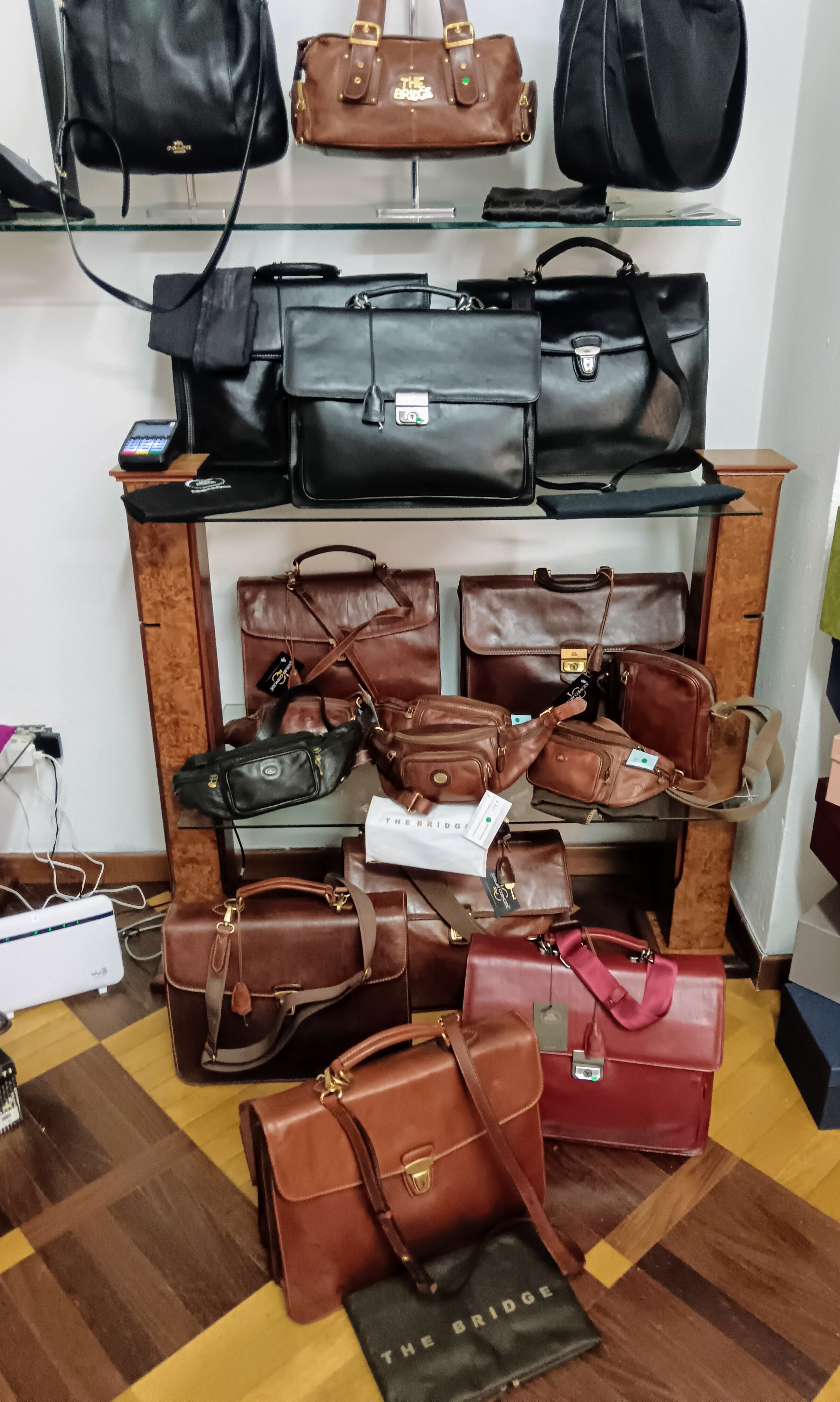 The Bridge – Cartella/Borsa Lavoro pelle marrone due soffietti con tracolla