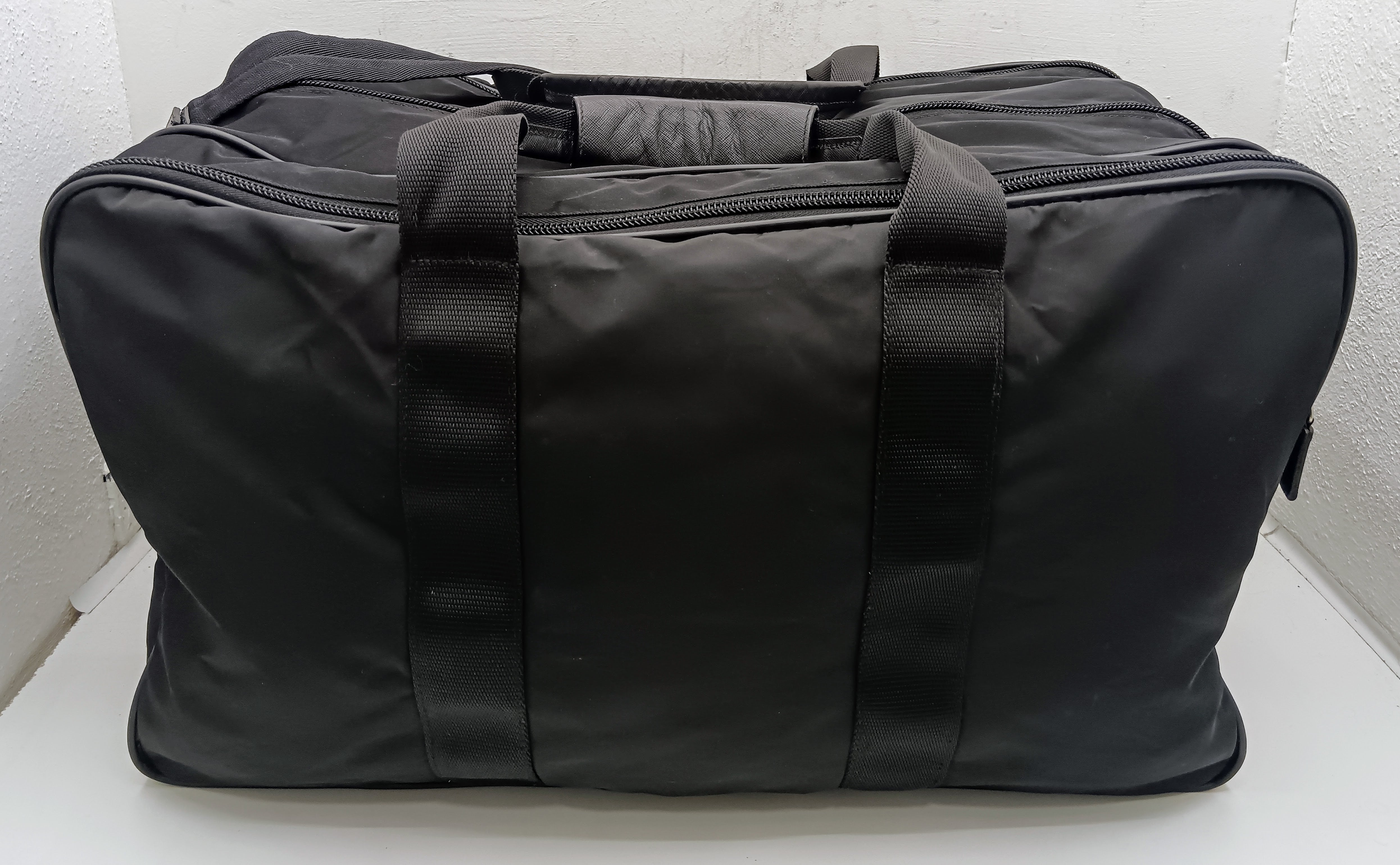 Prada - Borsone da Viaggio/Valigia a Tracolla 3 Scomparti Nylon Nero