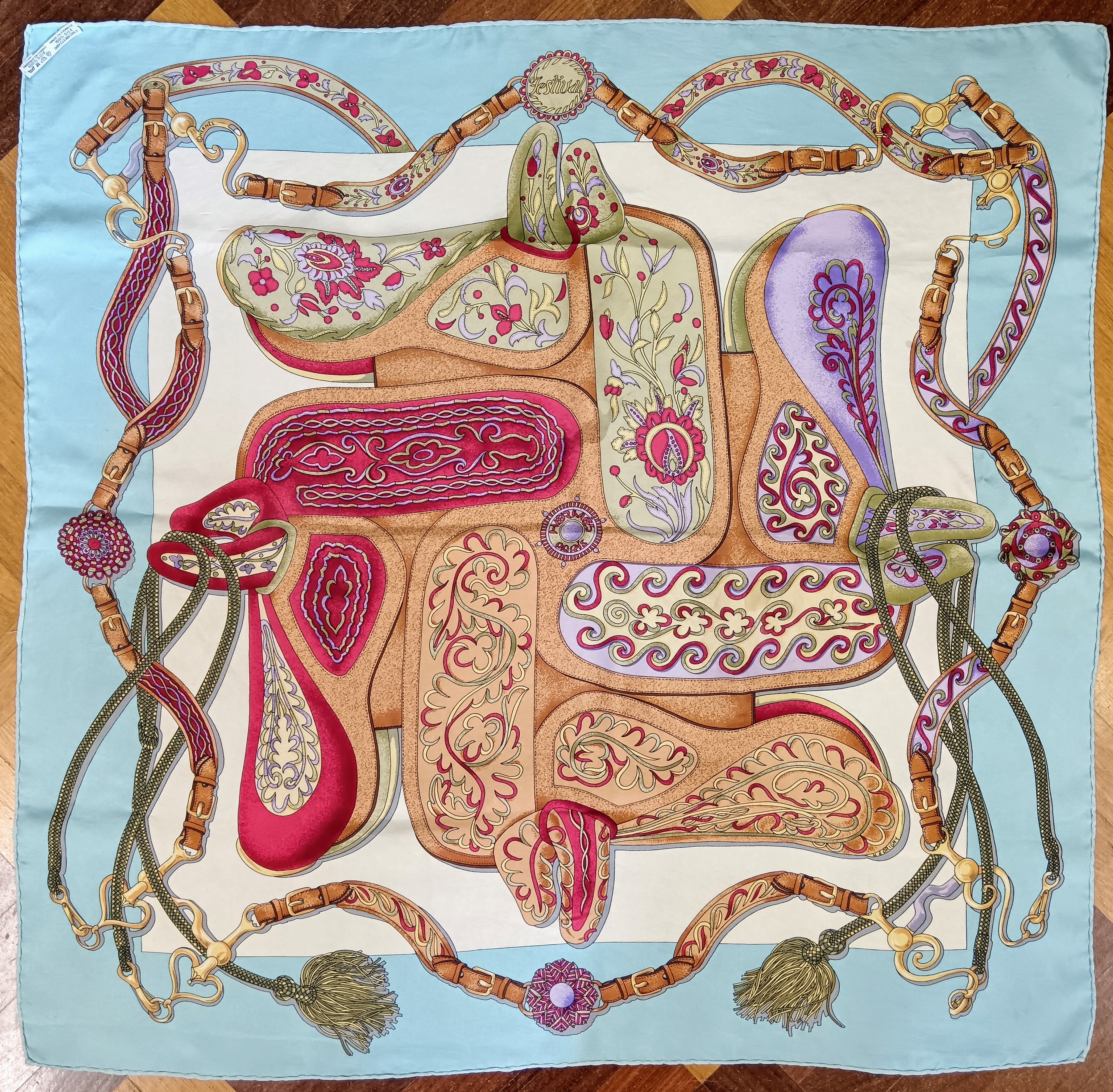 Hermès - Foulard Carré in Seta “Festival des Amazones” – Henri d’Origny 1992