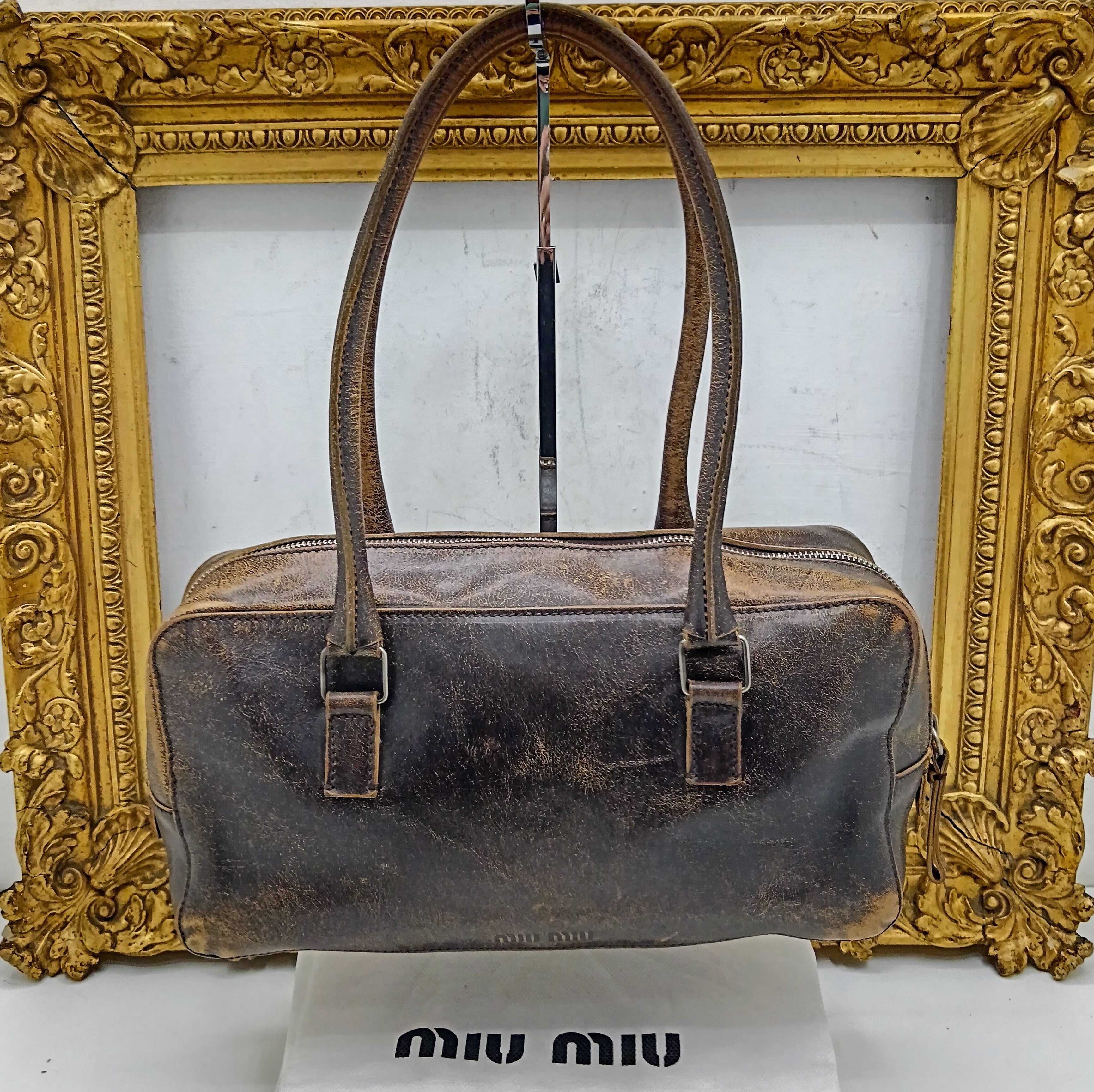 Miu Miu – Bauletto Arcadie Pelle Vintage color nocciola