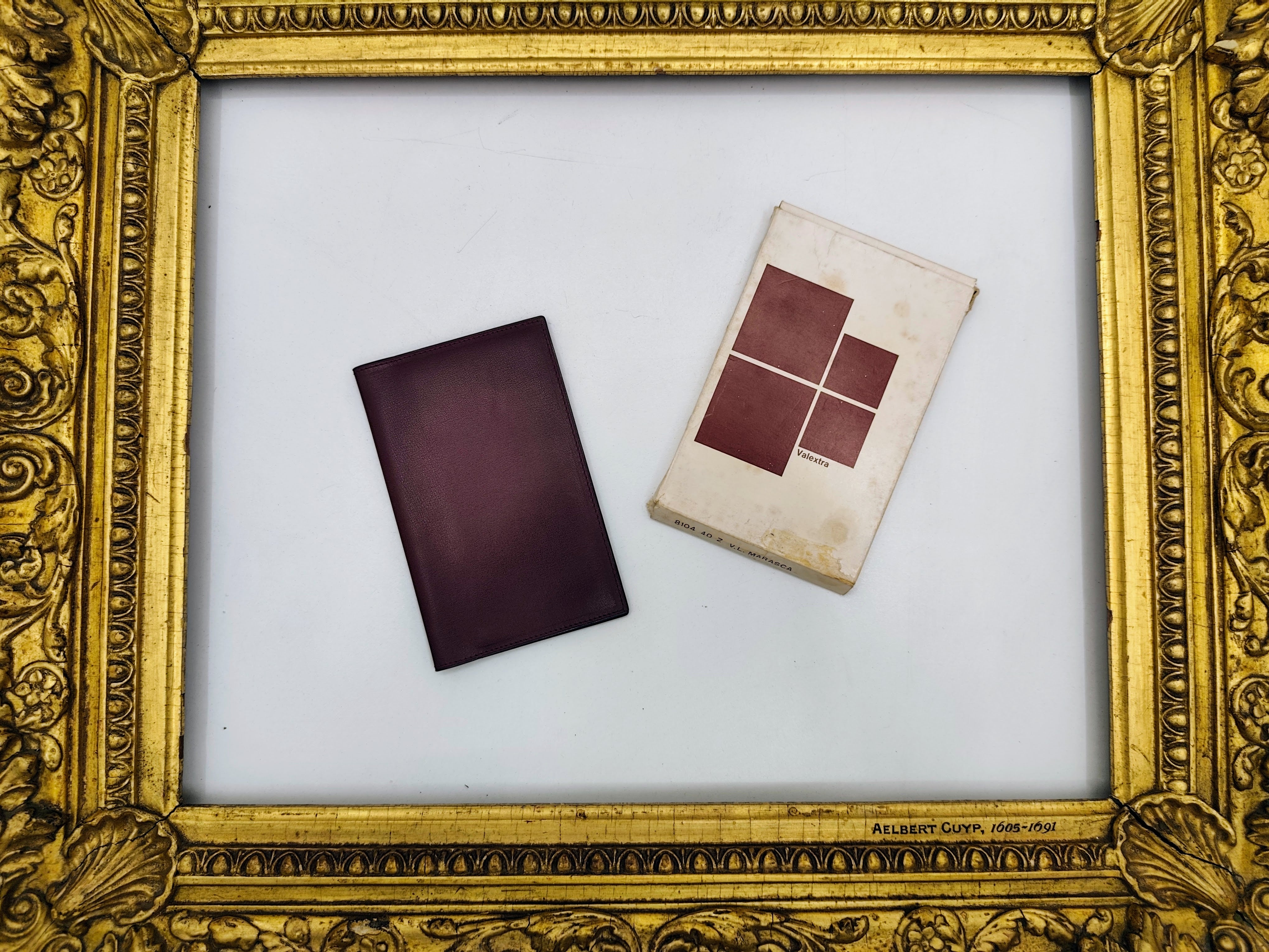 Valextra – Porta passaporto documenti in pelle bordeaux